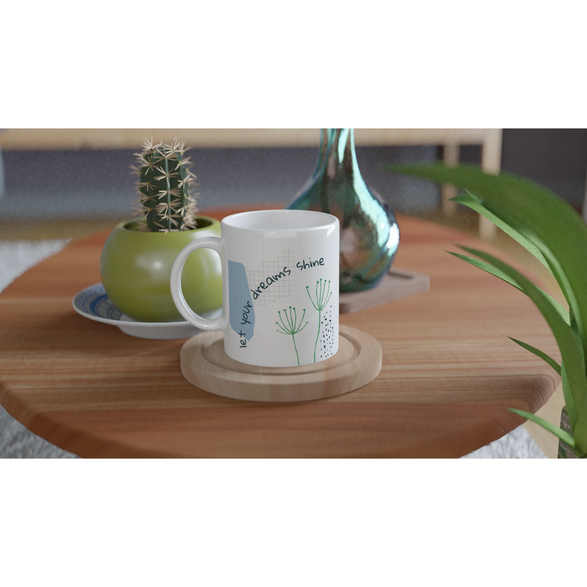 Ceramic Mug · Let Your Dreams Shine Ceramic White Left - BM ink.