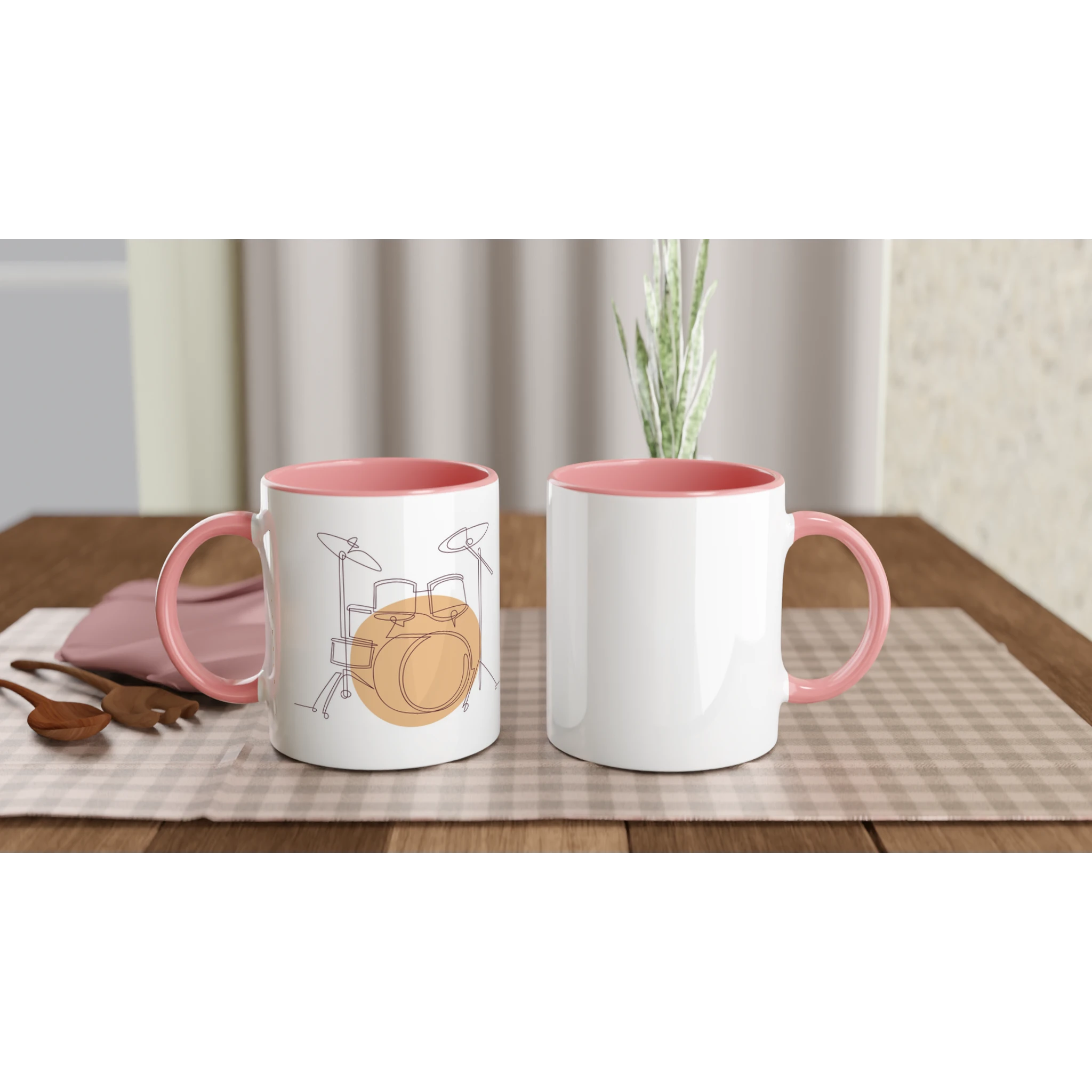 Ceramic Mug · Drum Sets Ceramic Pink Light Left - BM ink.