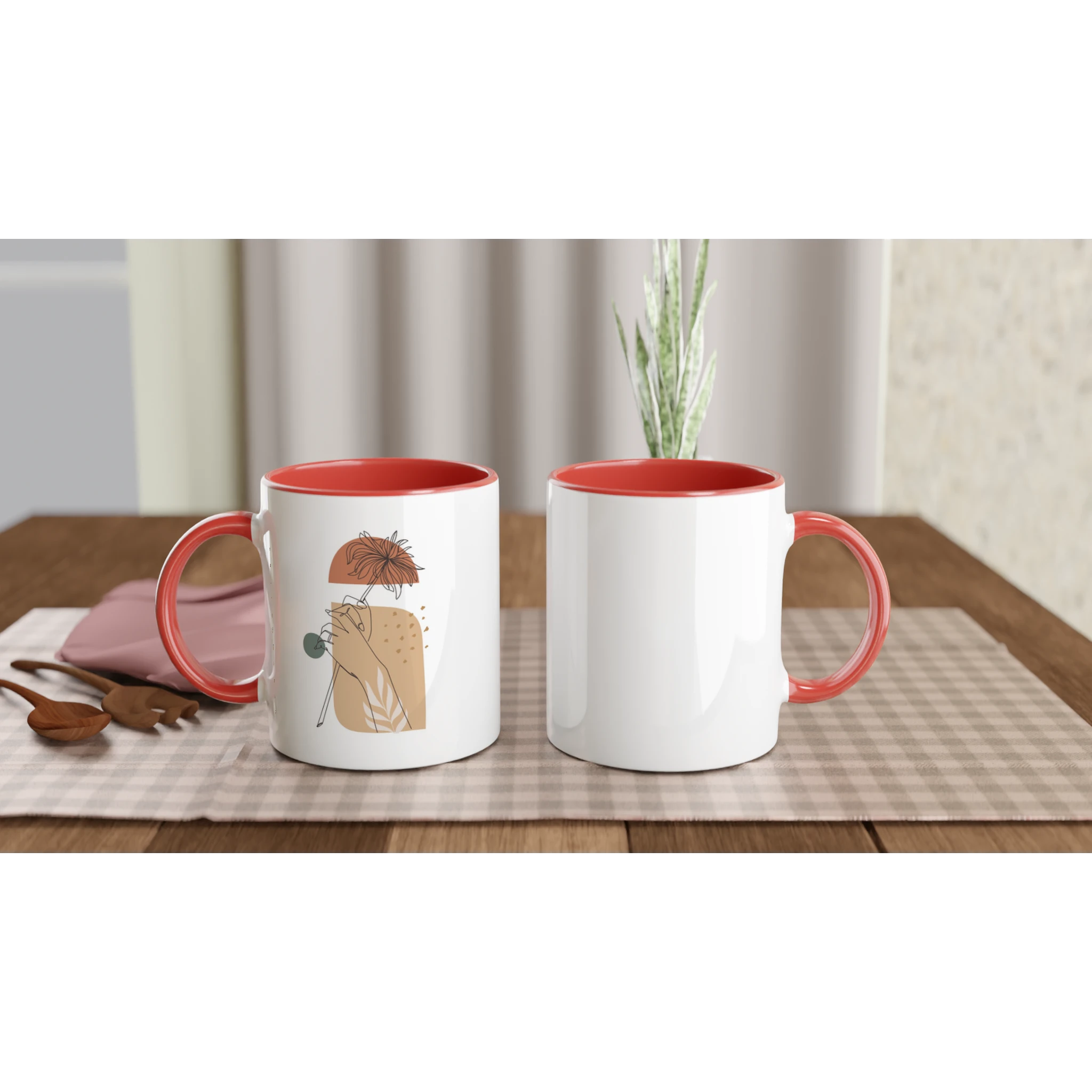 Quiet Bloom · Ceramic Mug Ceramic Red Left - BM ink.