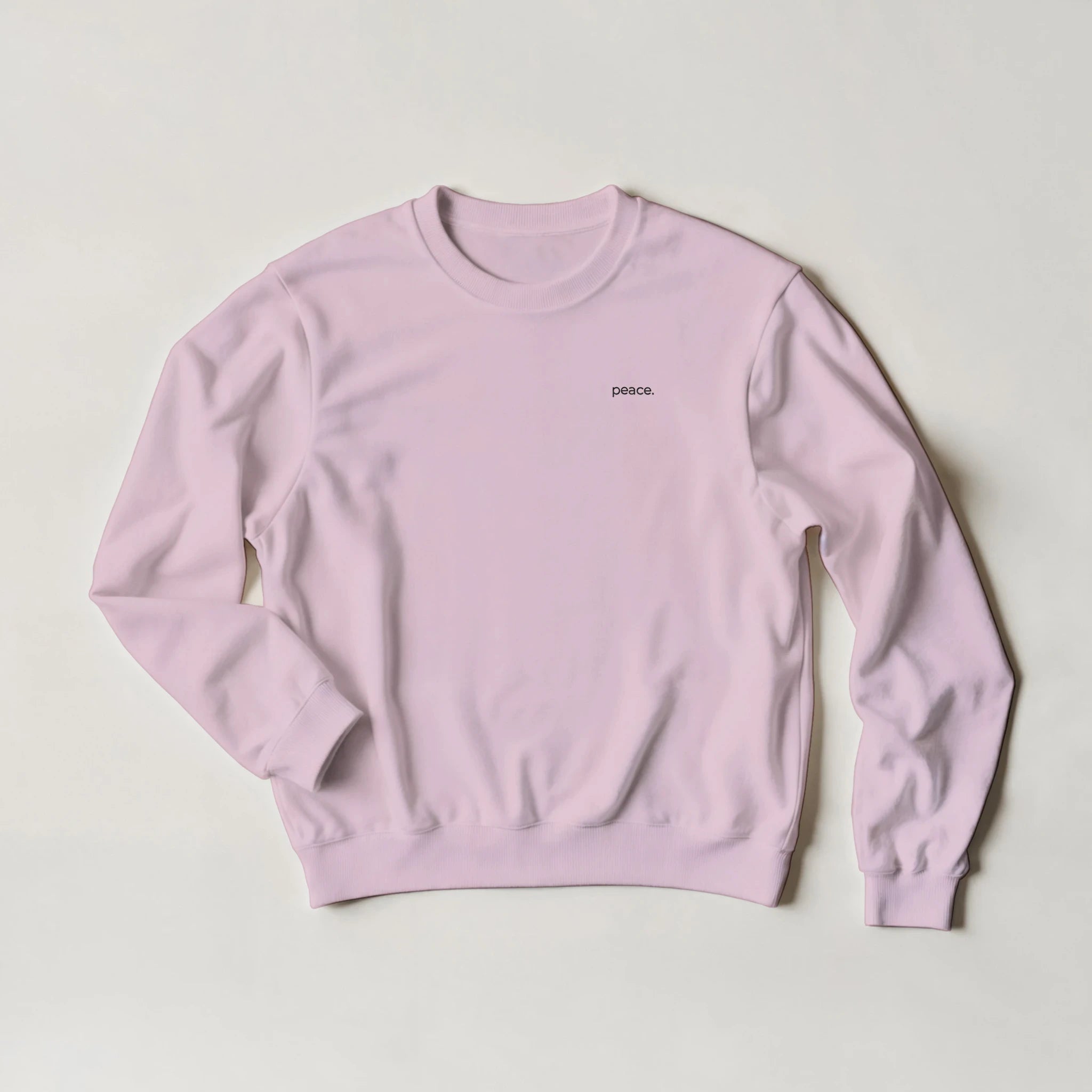 peace. · Embroidered Adult Sweatshirt Light Pink - BM ink.