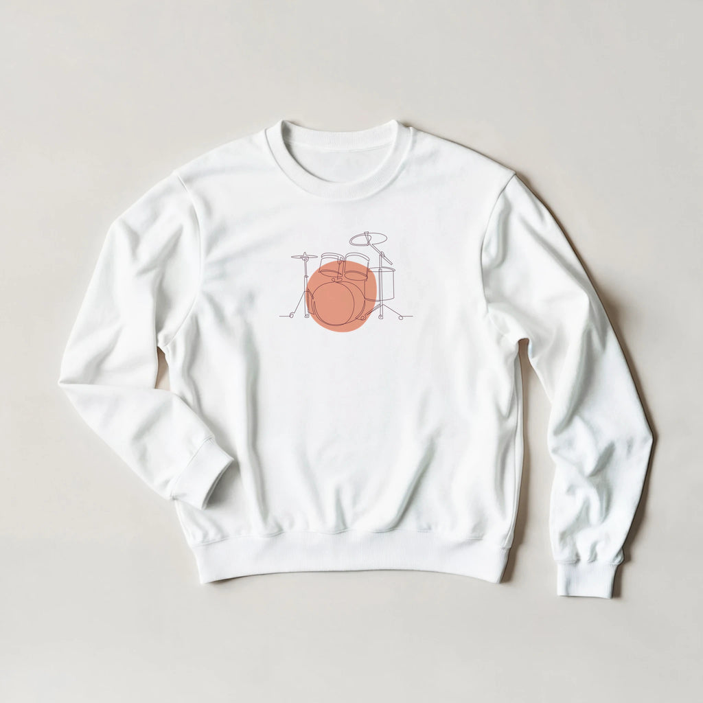 Adult Sweatshirt · Drum Sets White Bold - BM ink.