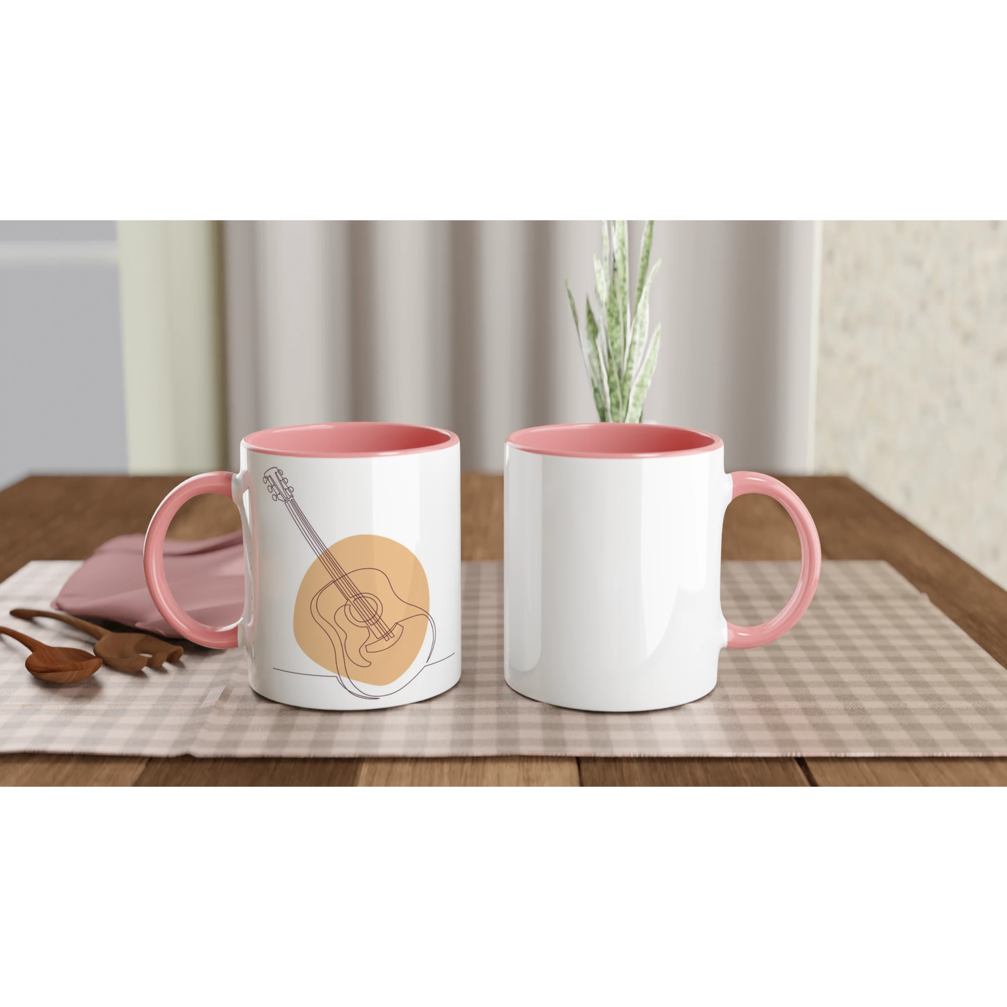 Ceramic Mug · Acoustic Guitars Ceramic Pink Light Left - BM ink.