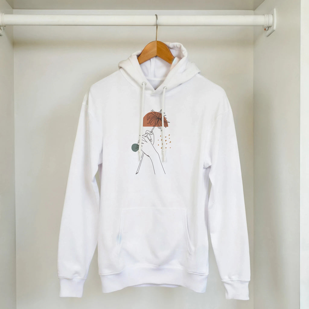 Quiet Bloom · Adult Hoodie Bold White - BM ink.