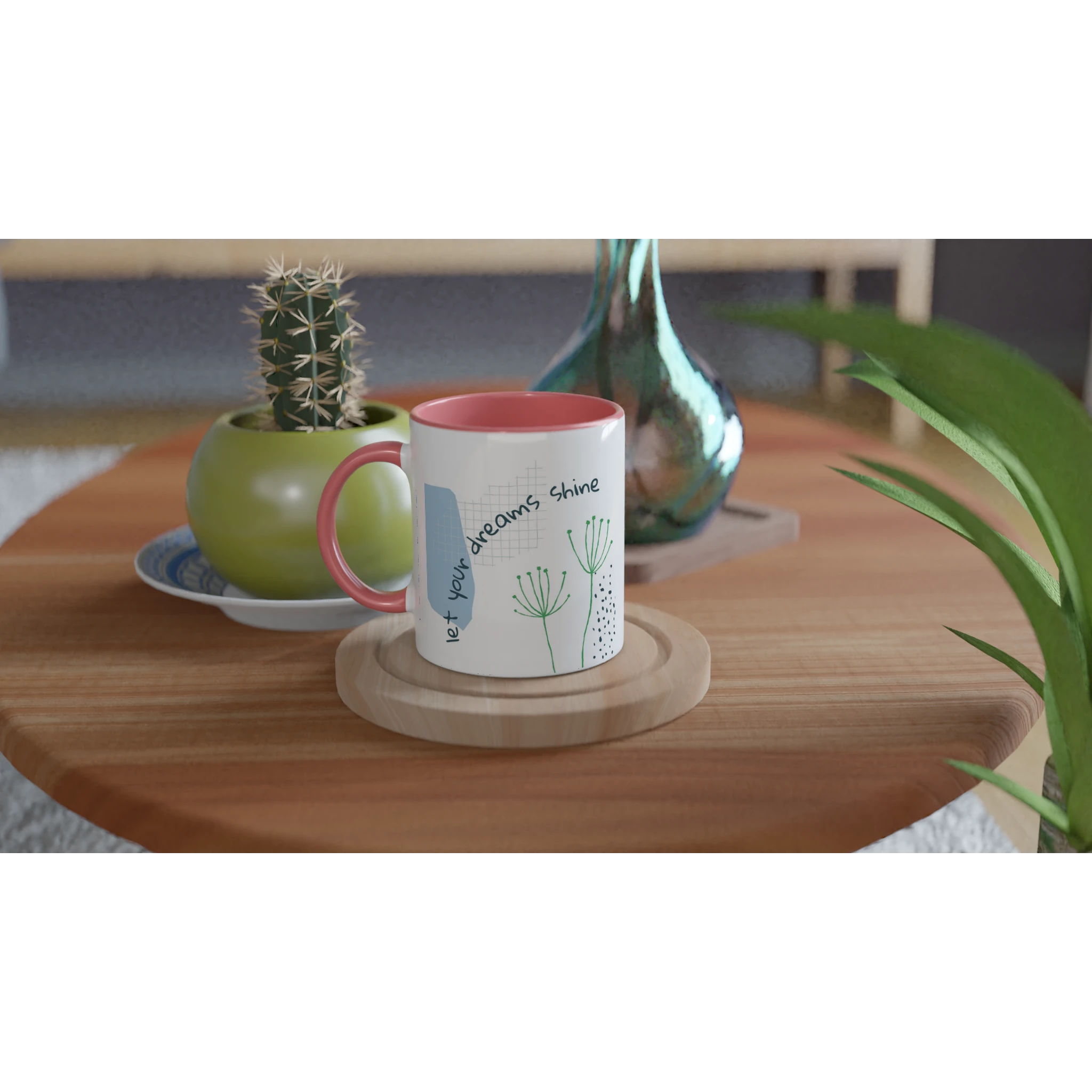 Ceramic Mug · Let Your Dreams Shine Ceramic Pink Left - BM ink.
