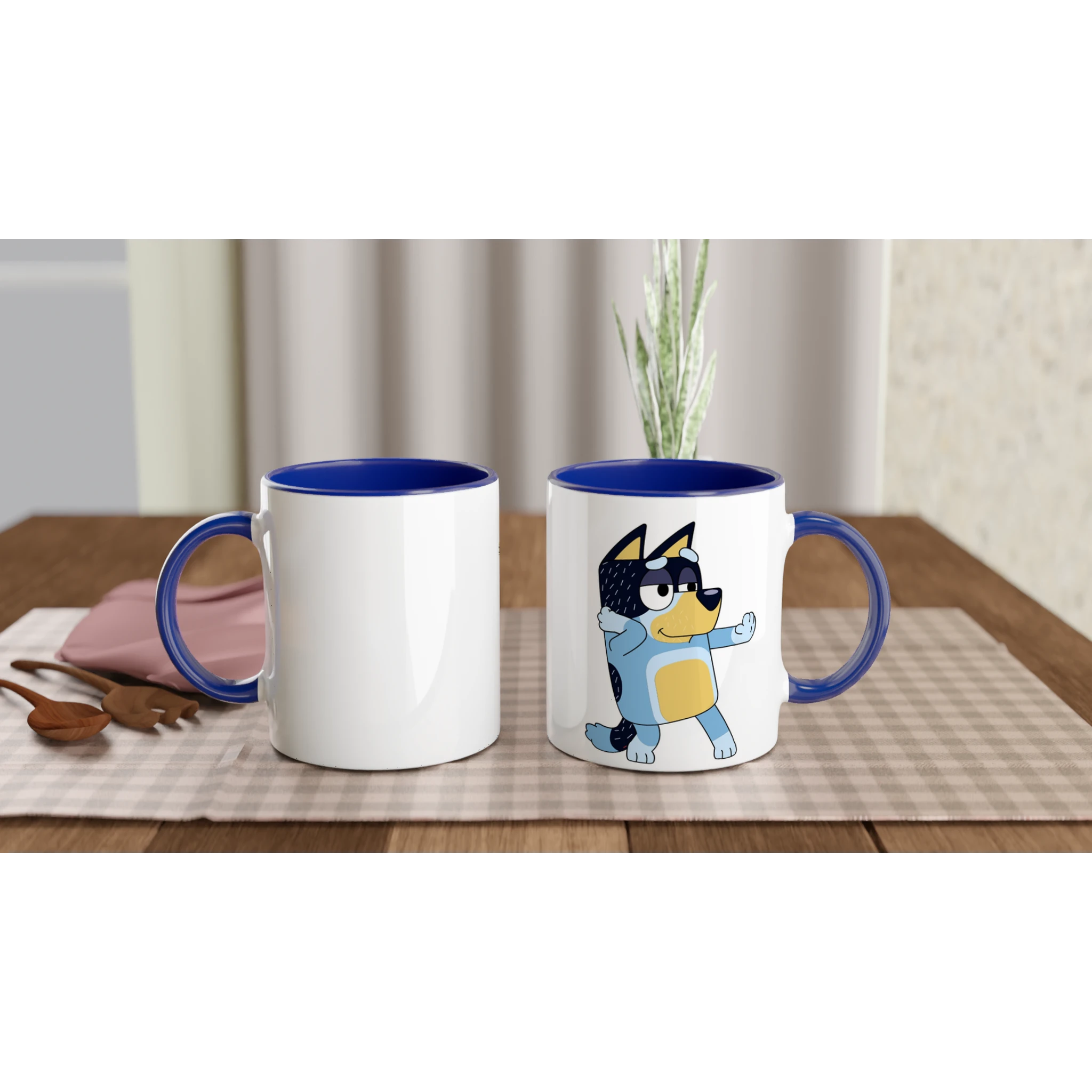 Ceramic Mug · Bluey's Dad Bandit Ceramic Blue Bandit Right - BM ink.