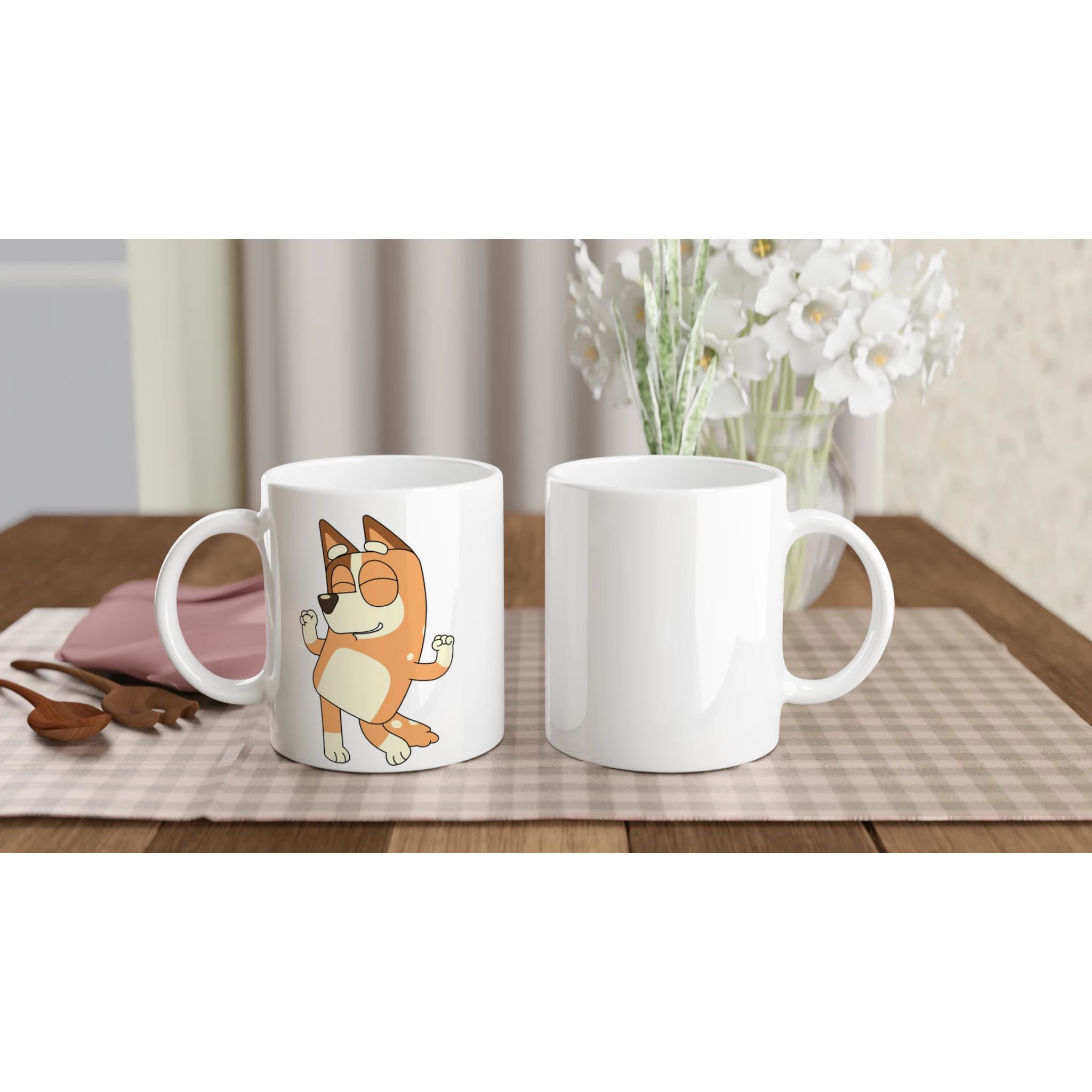 Ceramic Mug · Bluey's Mom Chilli Ceramic White Chilli Left - BM ink.