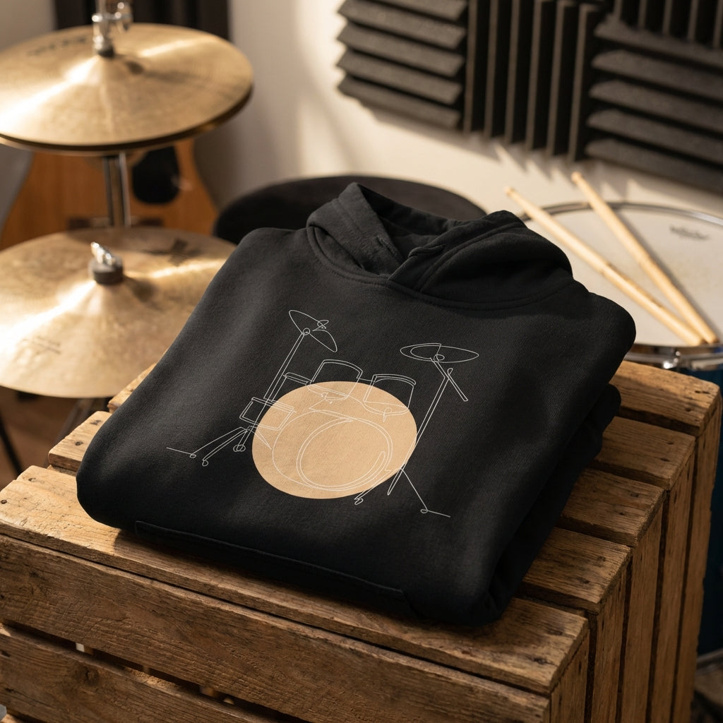 Kids Hoodie · Drum Set (Light) Black - BM ink.