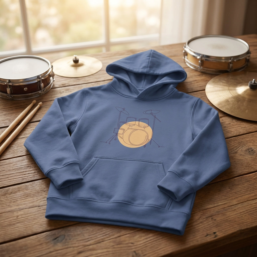 Kids Hoodie · Drum Set (Light) - BM ink.