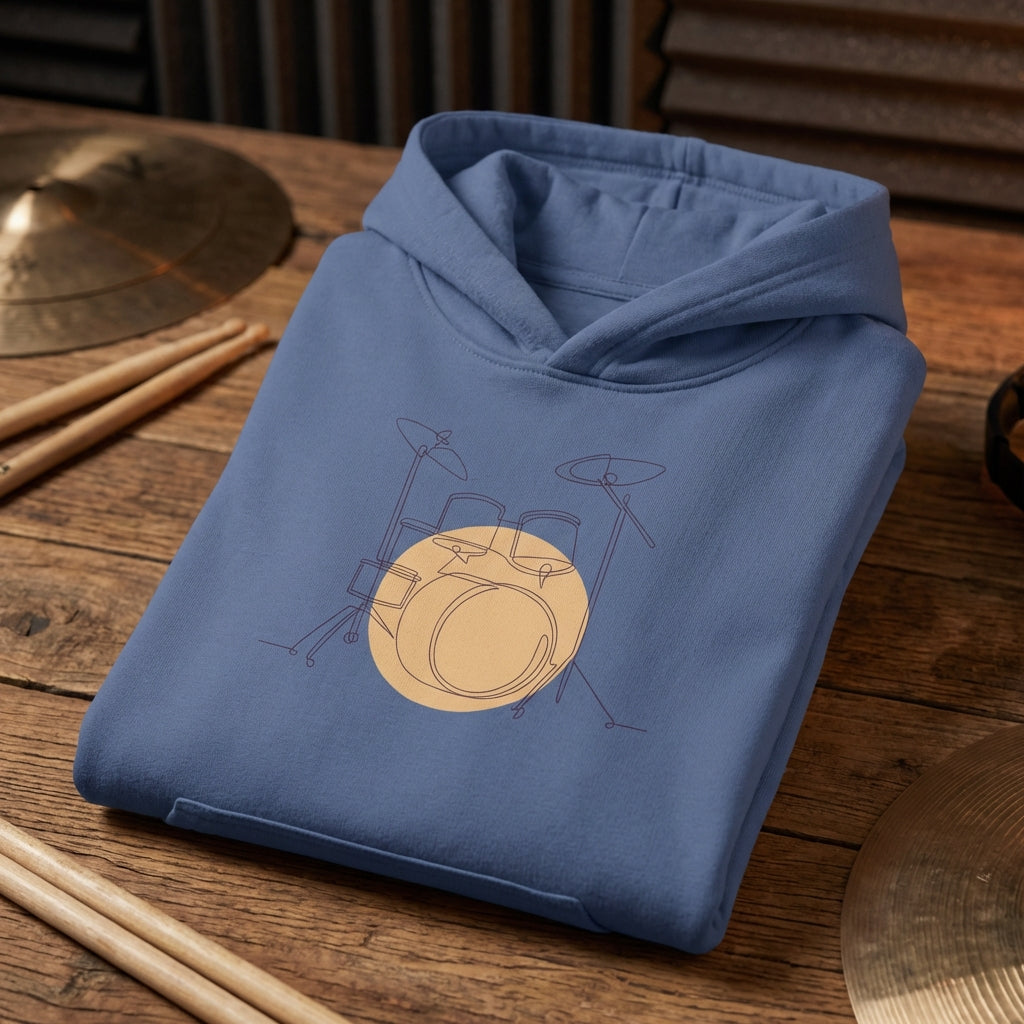 Kids Hoodie · Drum Set (Light) Blue - BM ink.