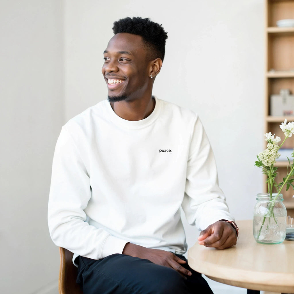 peace. · Embroidered Adult Sweatshirt - BM ink.