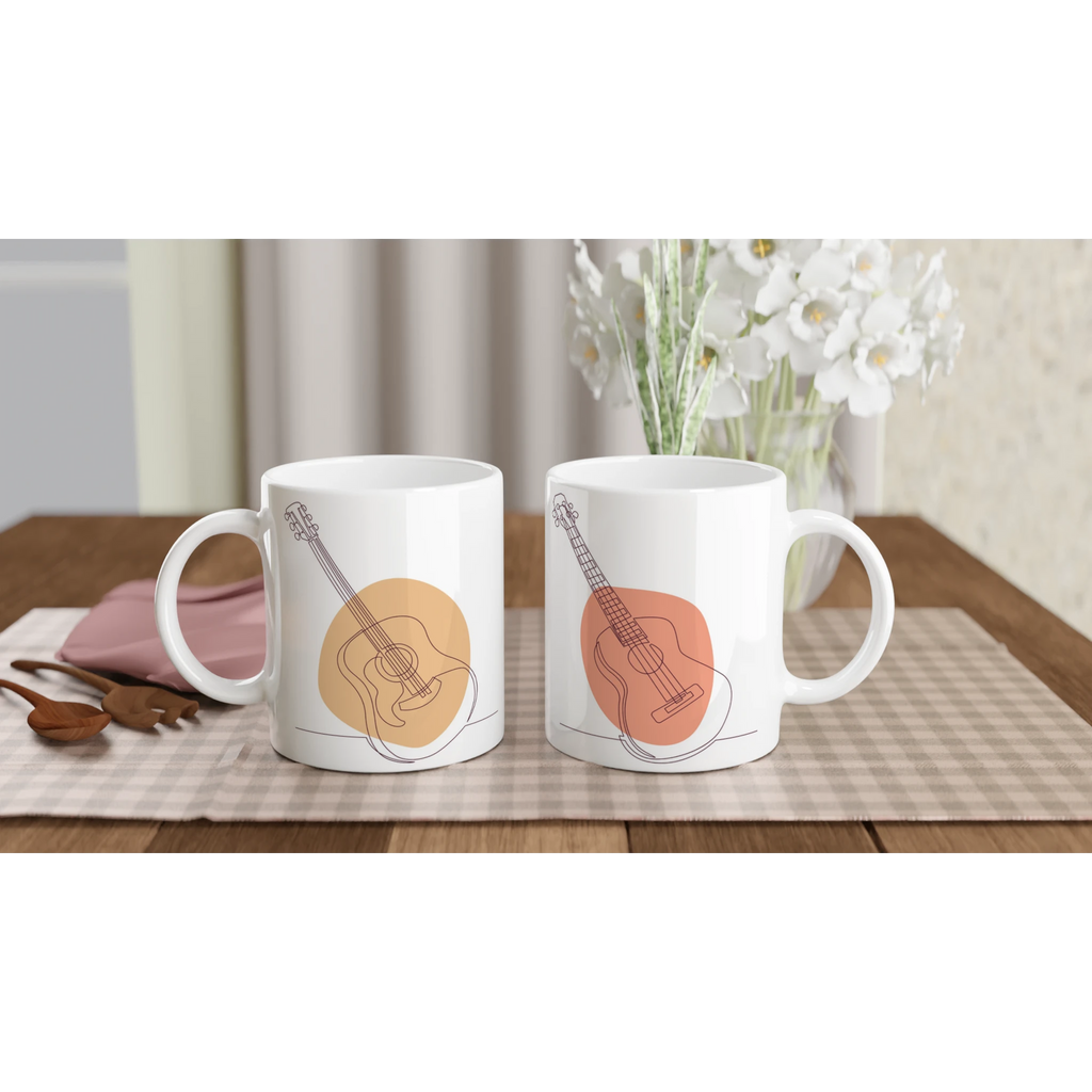 Ceramic Mug · Acoustic Guitars Ceramic White Both Guitars - BM ink.