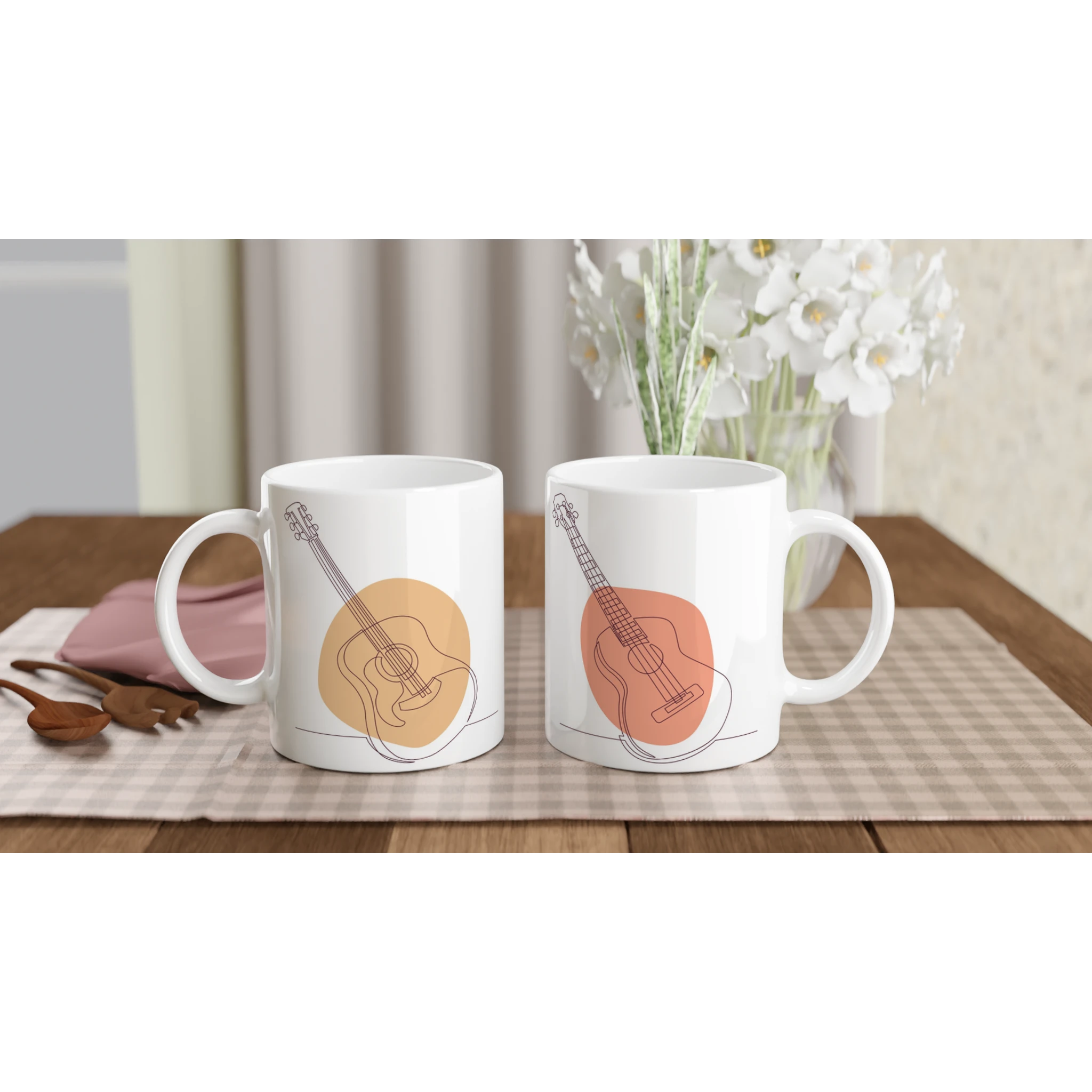 Ceramic Mug · Acoustic Guitars Ceramic White Both Guitars - BM ink.