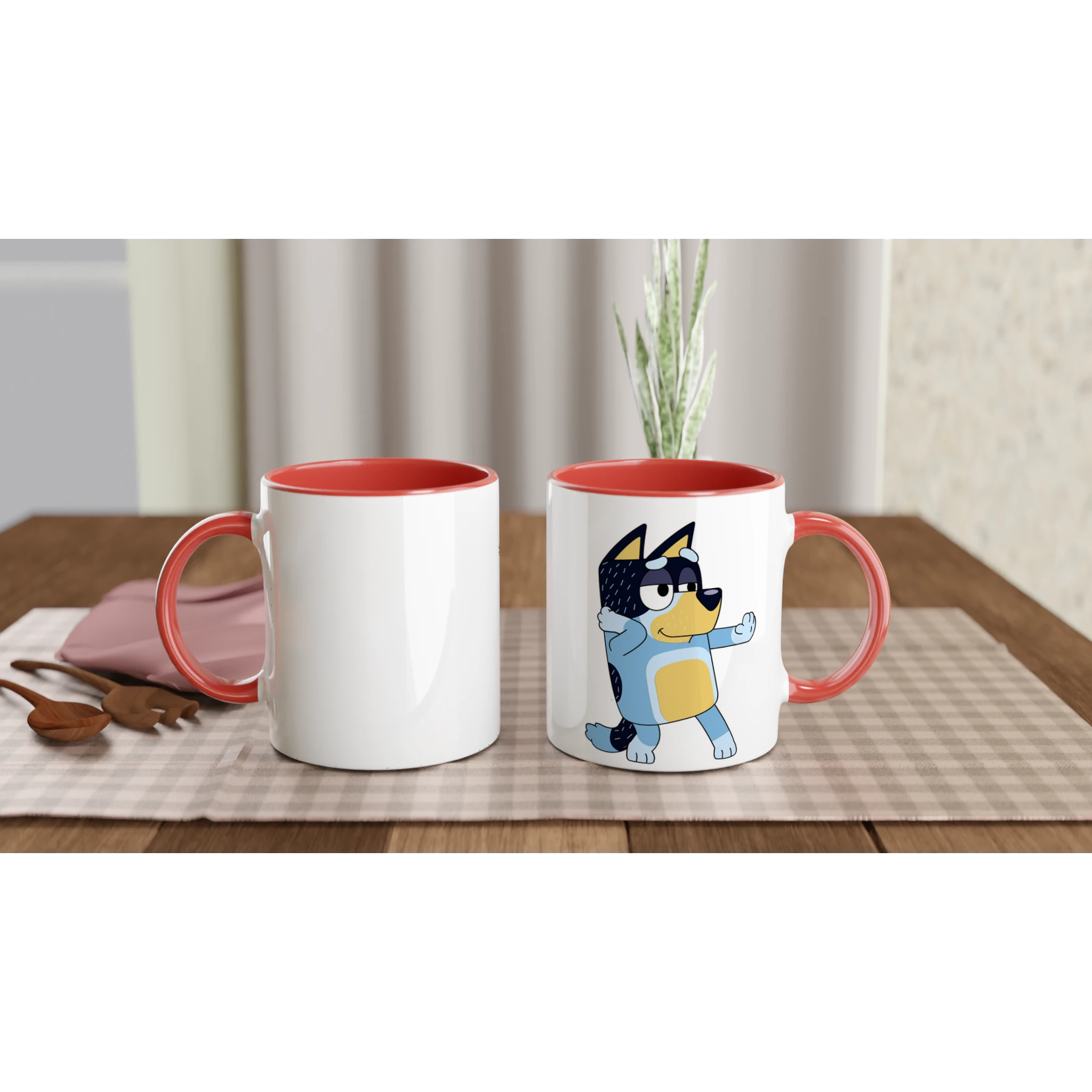 Ceramic Mug · Bluey's Dad Bandit Ceramic Red Bandit Right - BM ink.