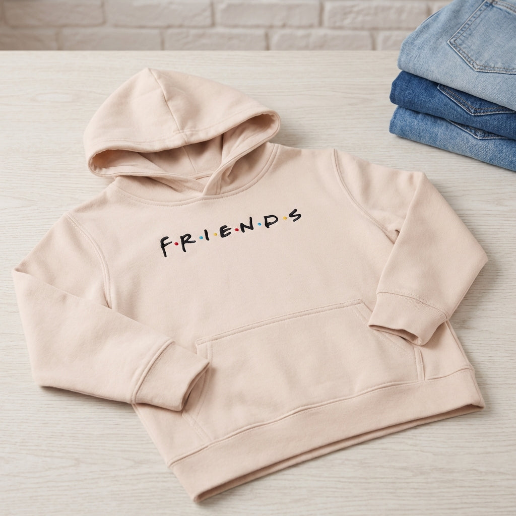 Kids Hoodie · Friends Logo Creamy Pink - BM ink.