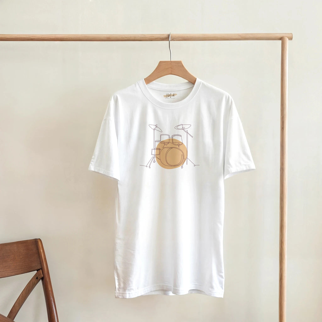 Adult T-Shirt · Drum Set (Light) White - BM ink.