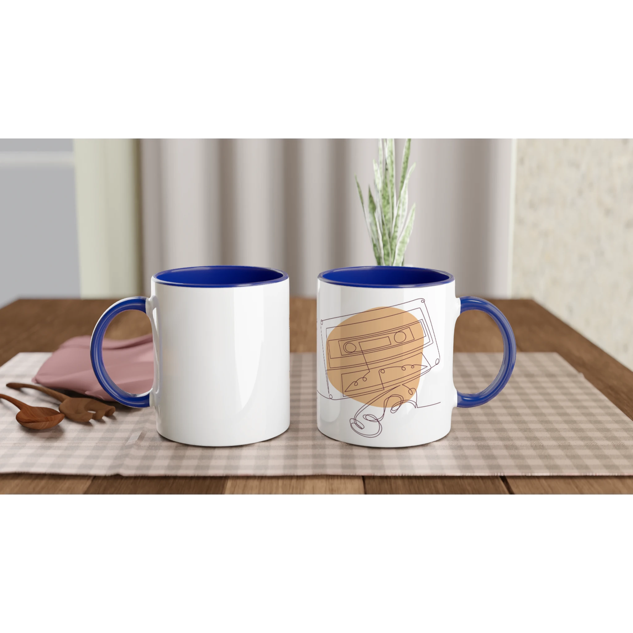 Analog Soul · Ceramic Mug Ceramic Blue Wrinkled Cassette Right - BM ink.