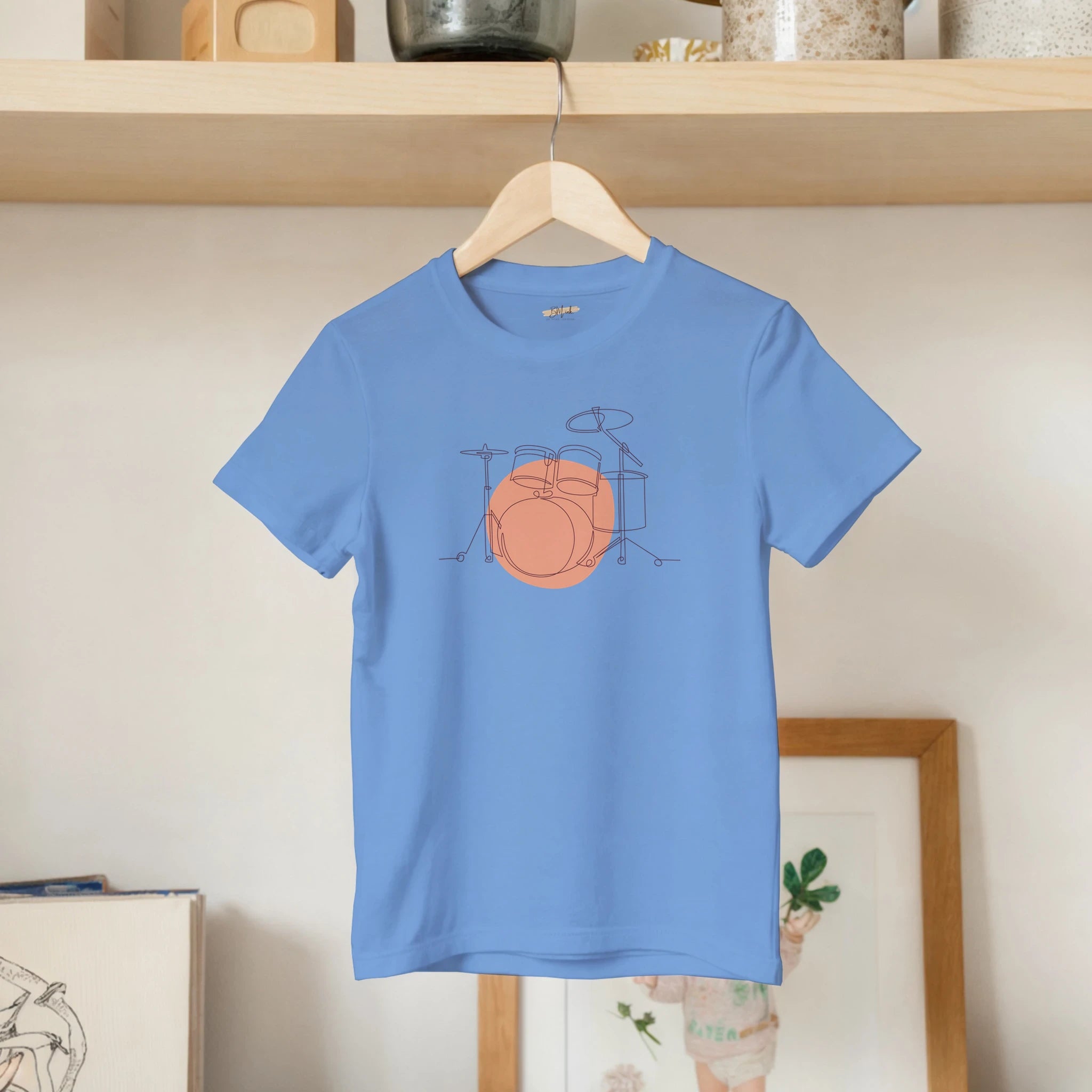 Kids T-Shirt · Drum Set (Bold) Carolina Blue - BM ink.