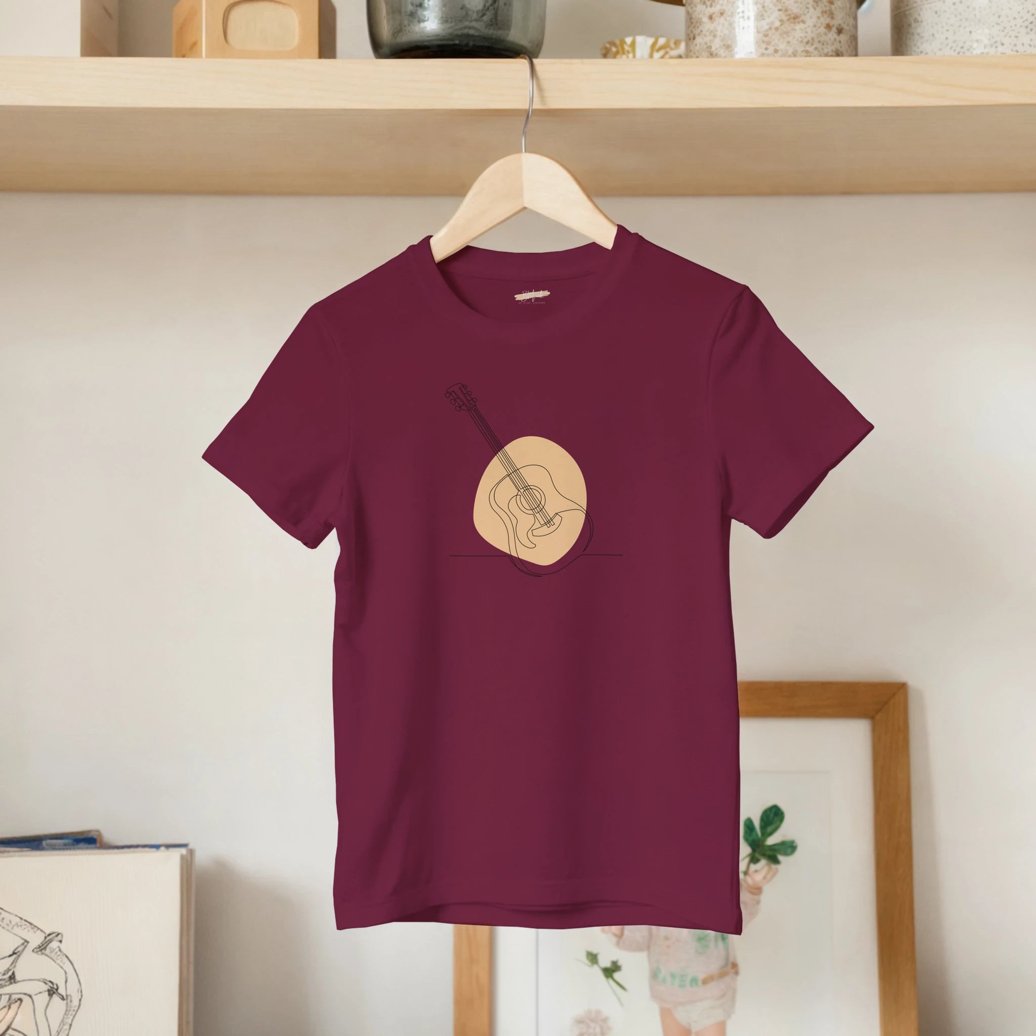 Kids T-Shirt · Acoustic Guitar (Light) Maroon - BM ink.