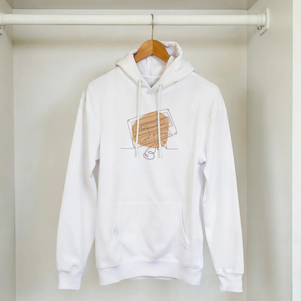 Adult Hoodie · Audio Cassette Wrinkled Tape White - BM ink.