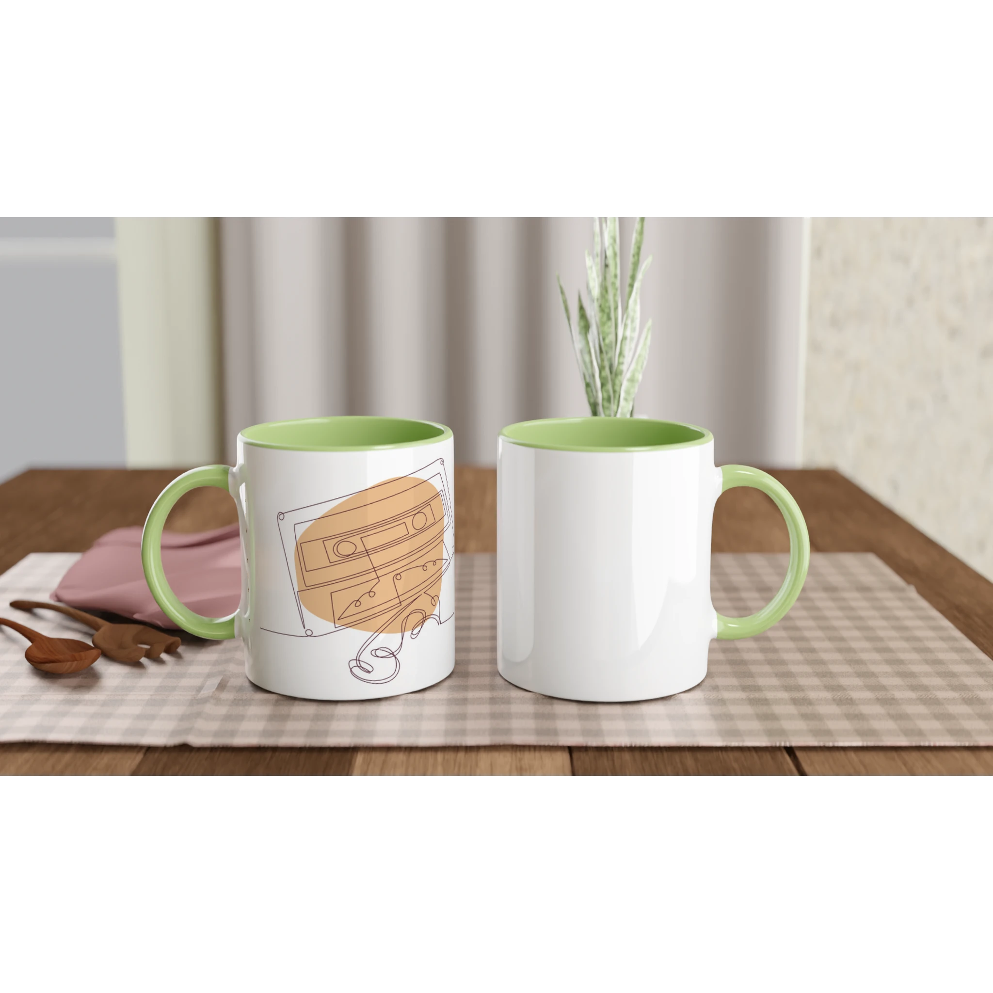 Analog Soul · Ceramic Mug Ceramic Green Wrinkled Cassette Left - BM ink.