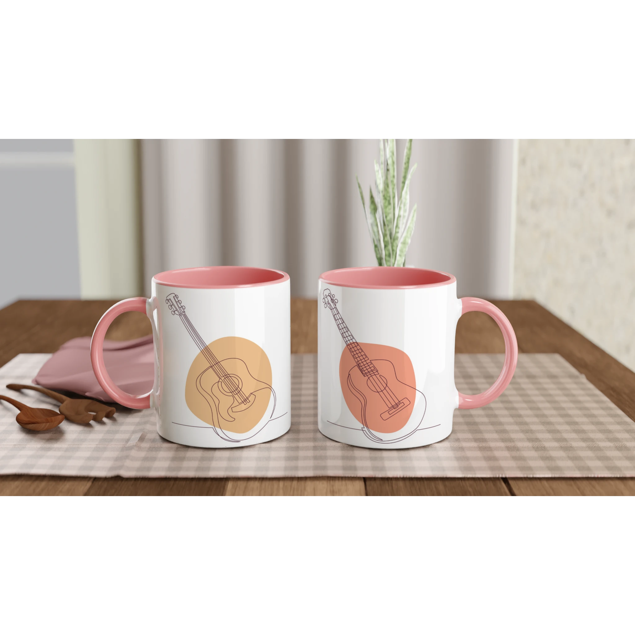 Ceramic Mug · Acoustic Guitars Ceramic Pink Both Guitars - BM ink.