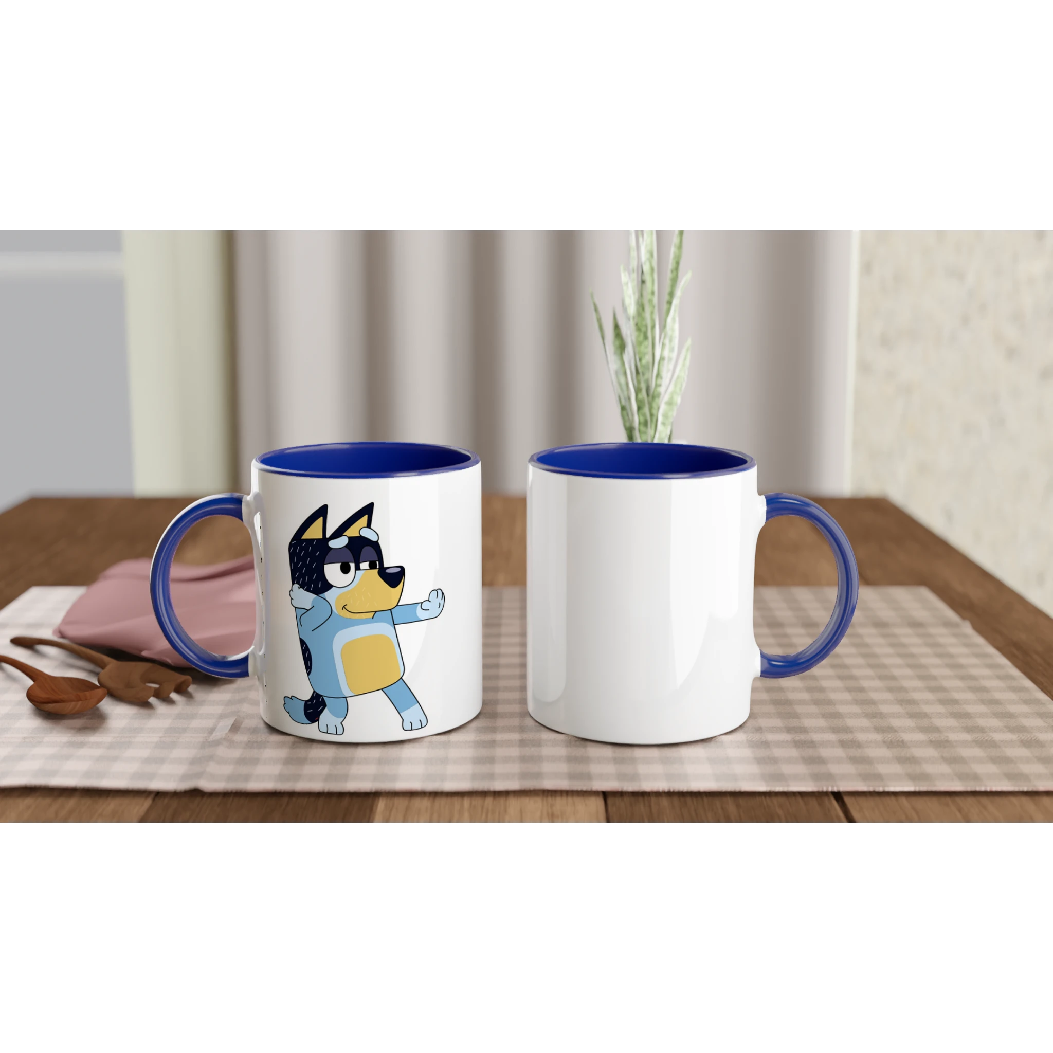 Ceramic Mug · Bluey's Dad Bandit Ceramic Blue Bandit Left - BM ink.