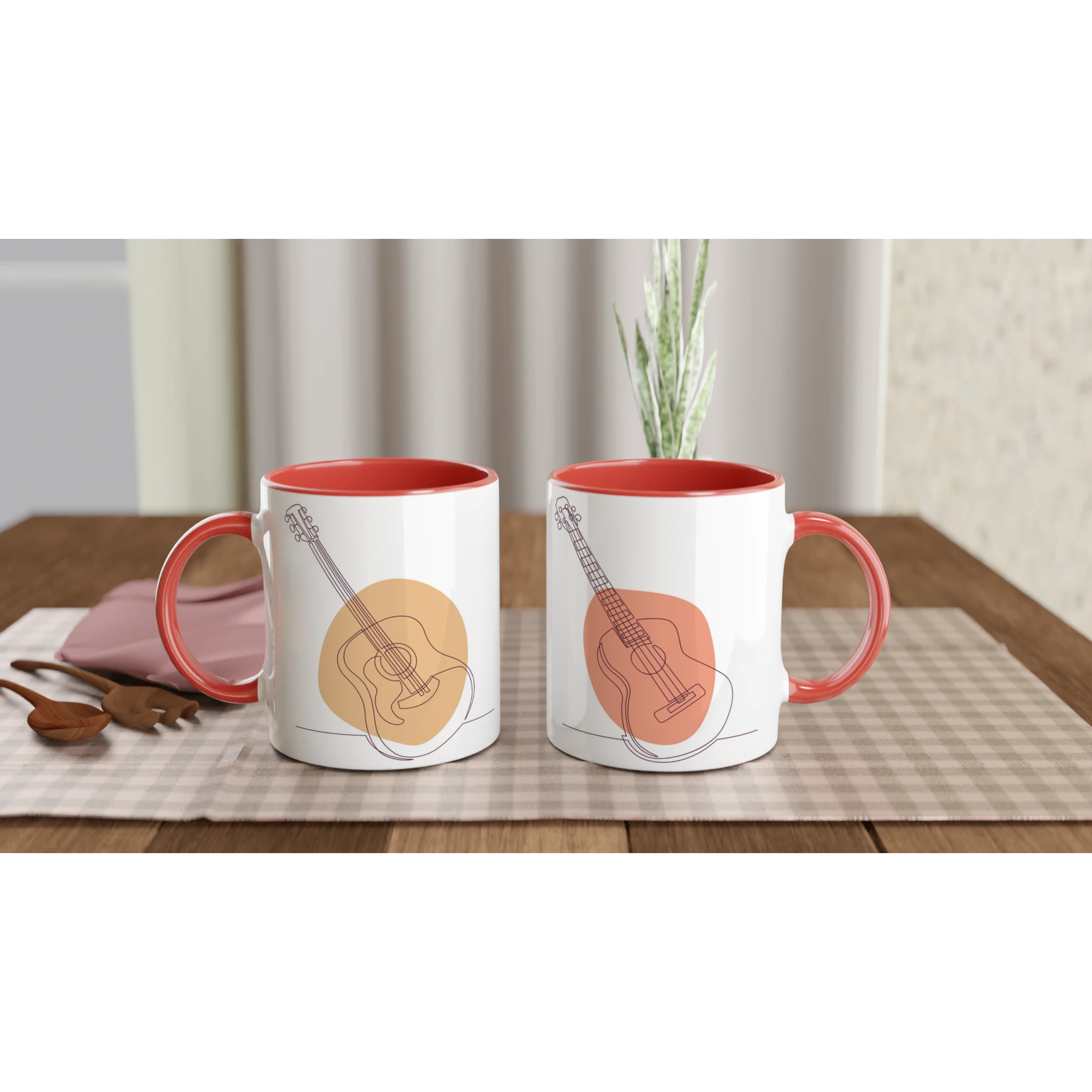 Ceramic Mug · Acoustic Guitars Ceramic Red Both Guitars - BM ink.