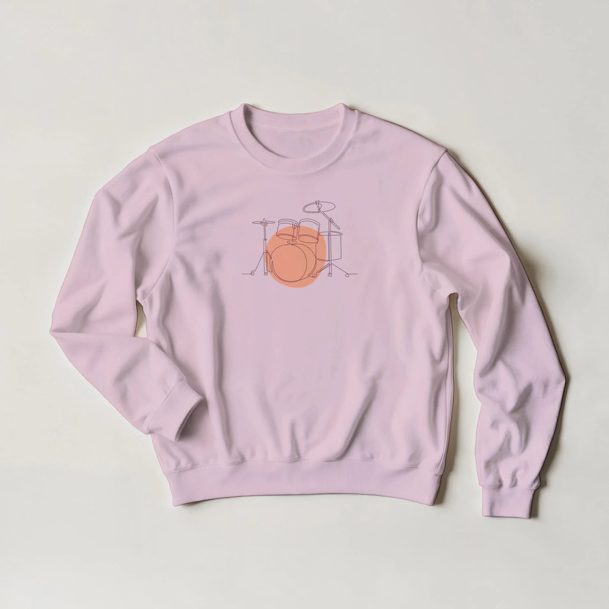 Adult Sweatshirt · Drum Sets Light Pink Bold - BM ink.