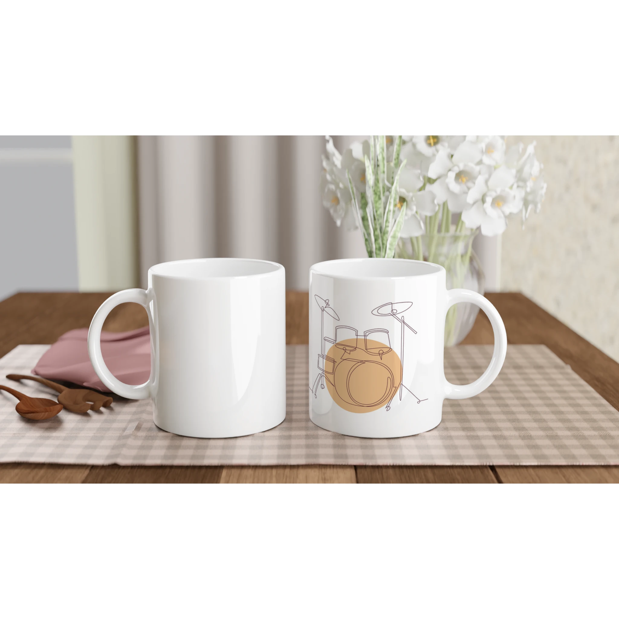 Ceramic Mug · Drum Sets Ceramic White Light Right - BM ink.