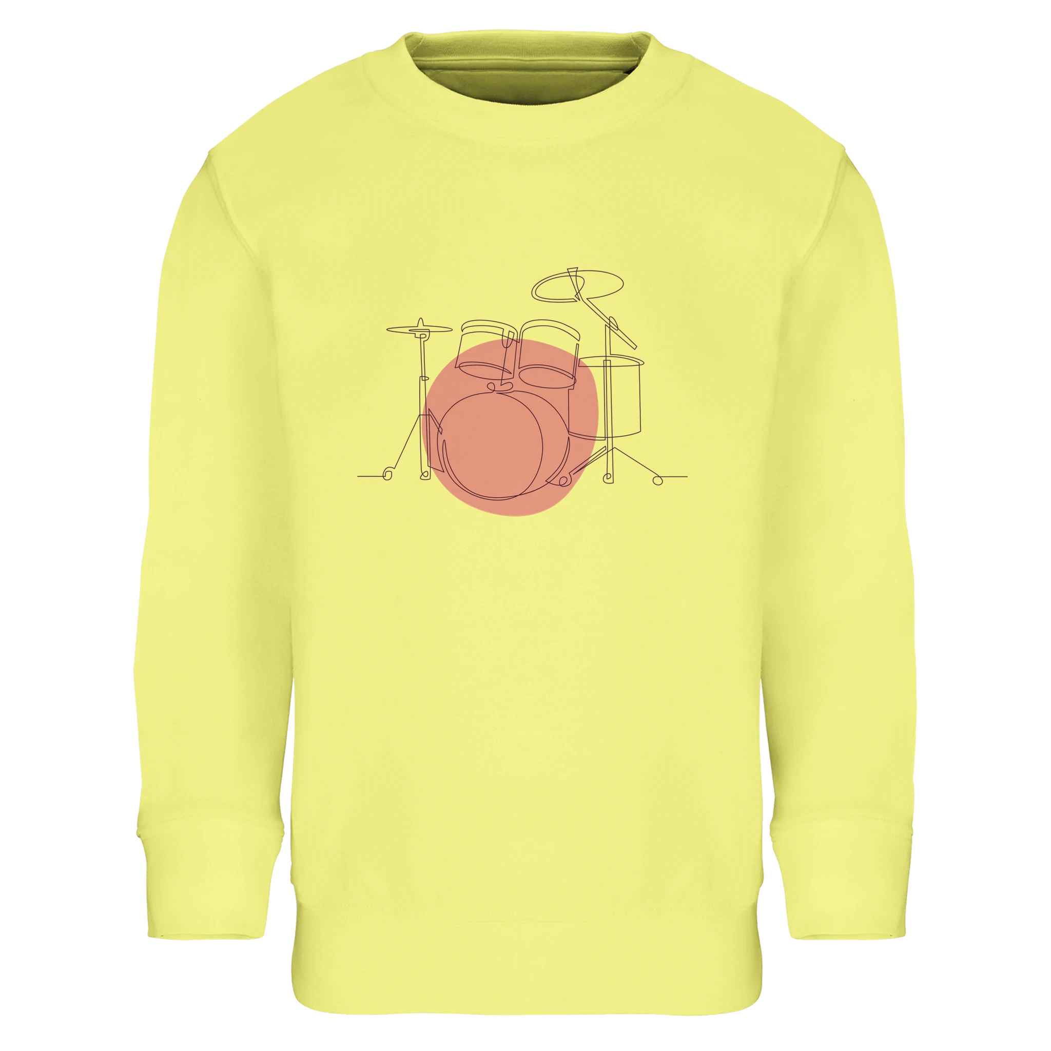 Kids Sweatshirt · Drum Set (Bold) Light Yellow - BM ink.