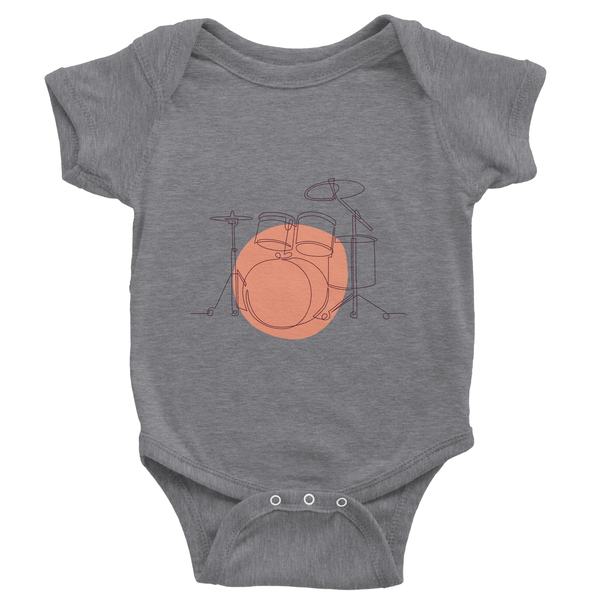 Baby Bodysuit · Drum Set (Bold) Heather Gray - BM ink.
