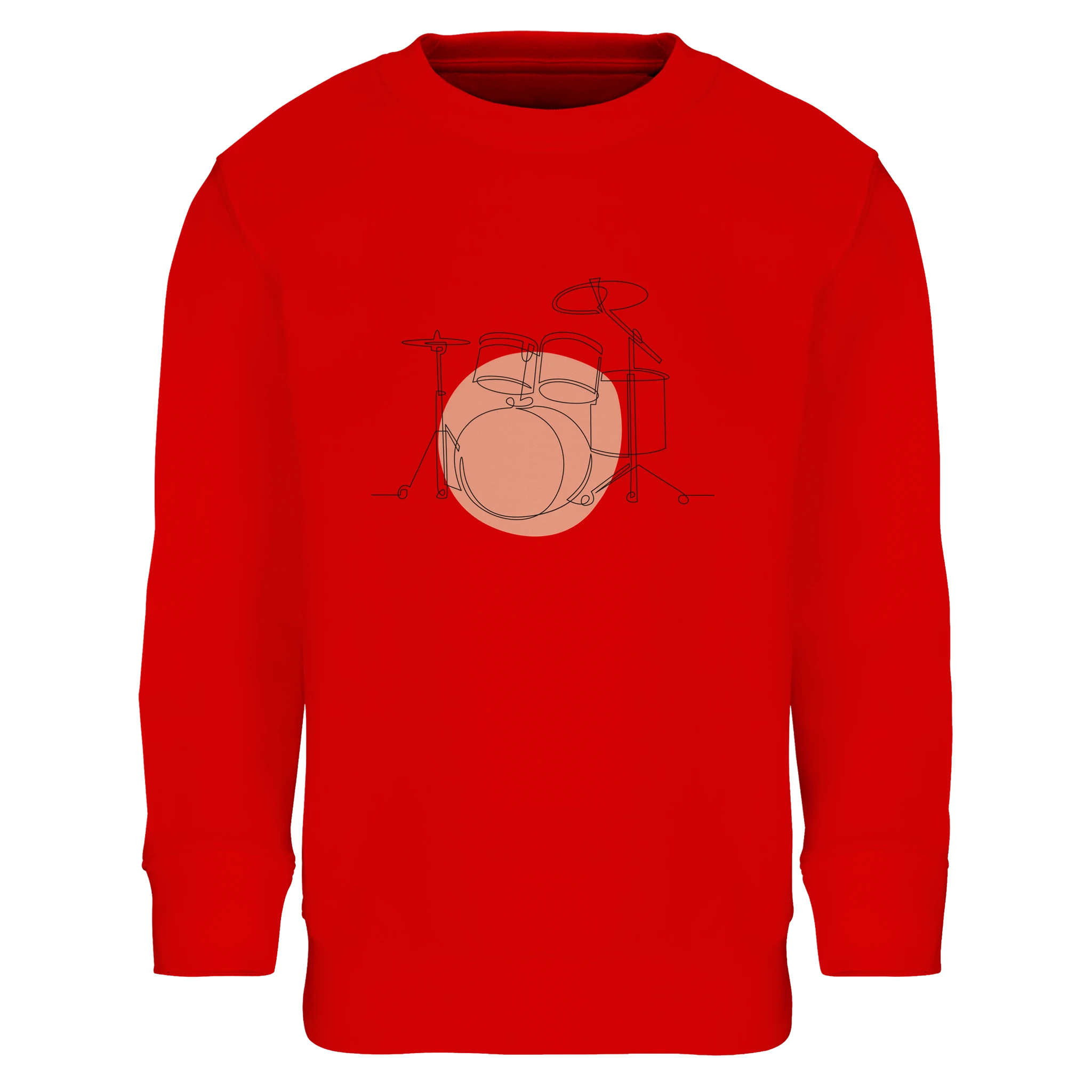 Kids Sweatshirt · Drum Set (Bold) Bright Red - BM ink.