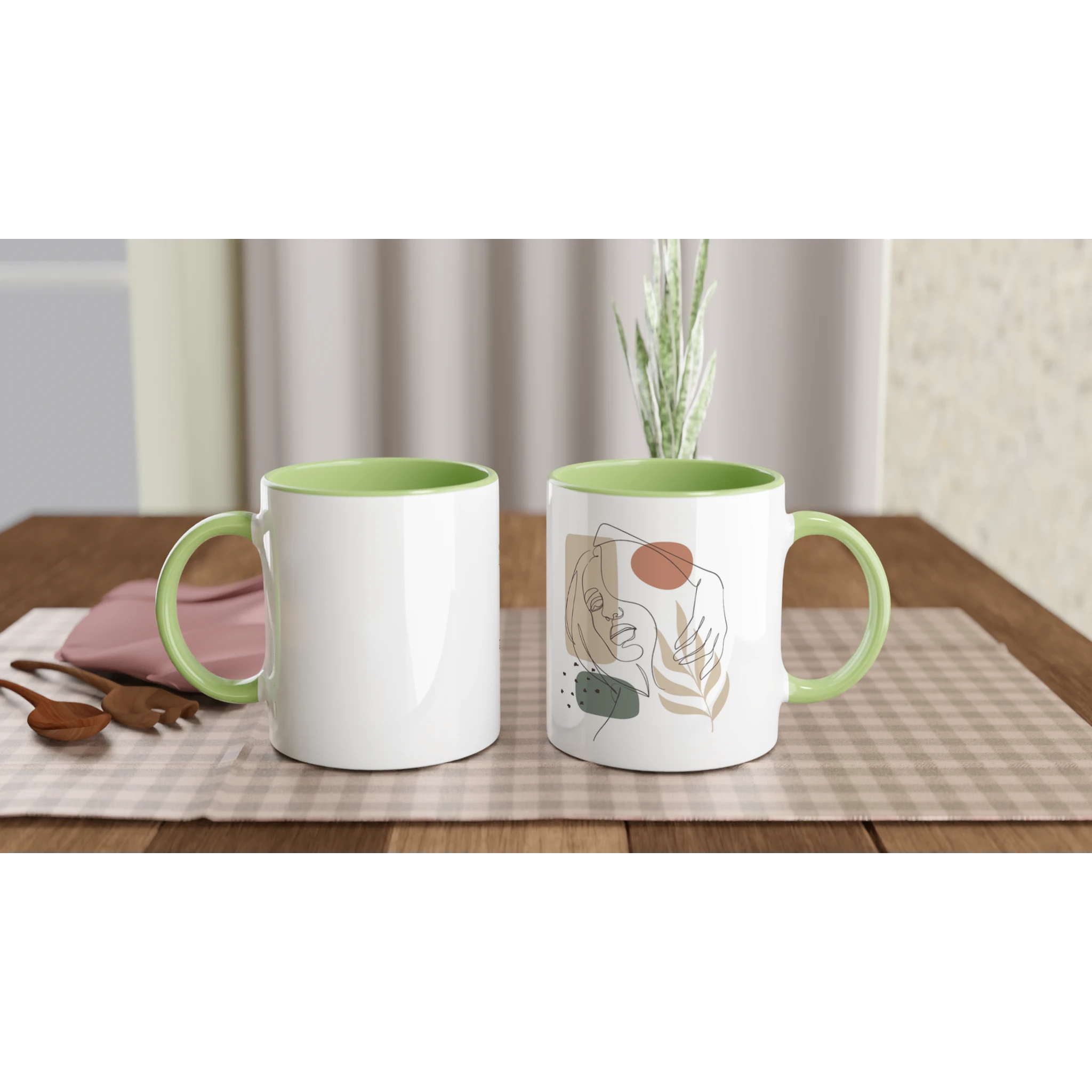 Soft Confidence · Ceramic Mug Ceramic Green Right - BM ink.