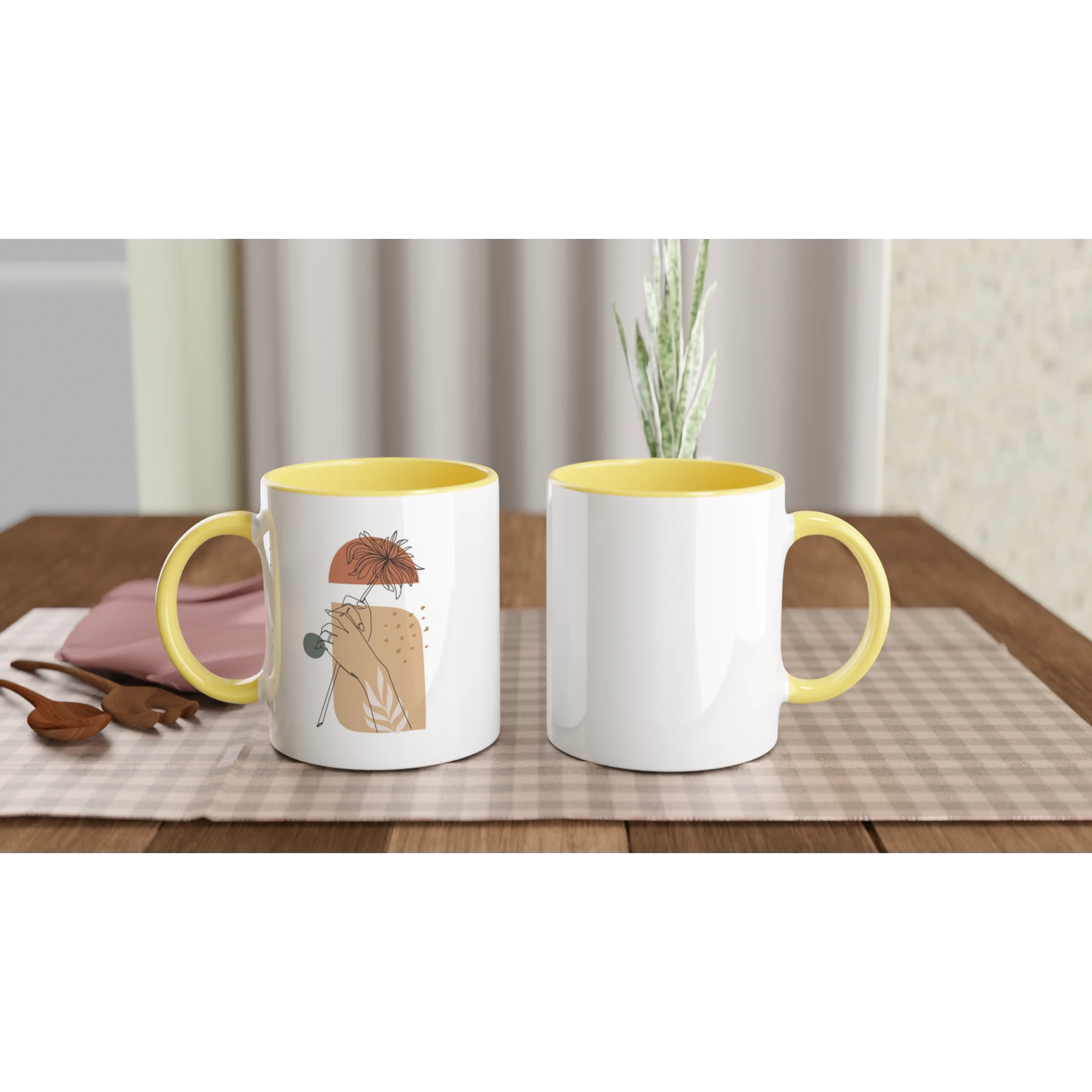 Quiet Bloom · Ceramic Mug Ceramic Yellow Left - BM ink.