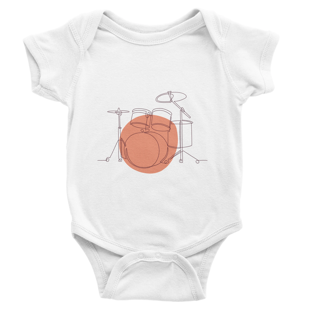 Baby Bodysuit · Drum Set (Bold) White - BM ink.
