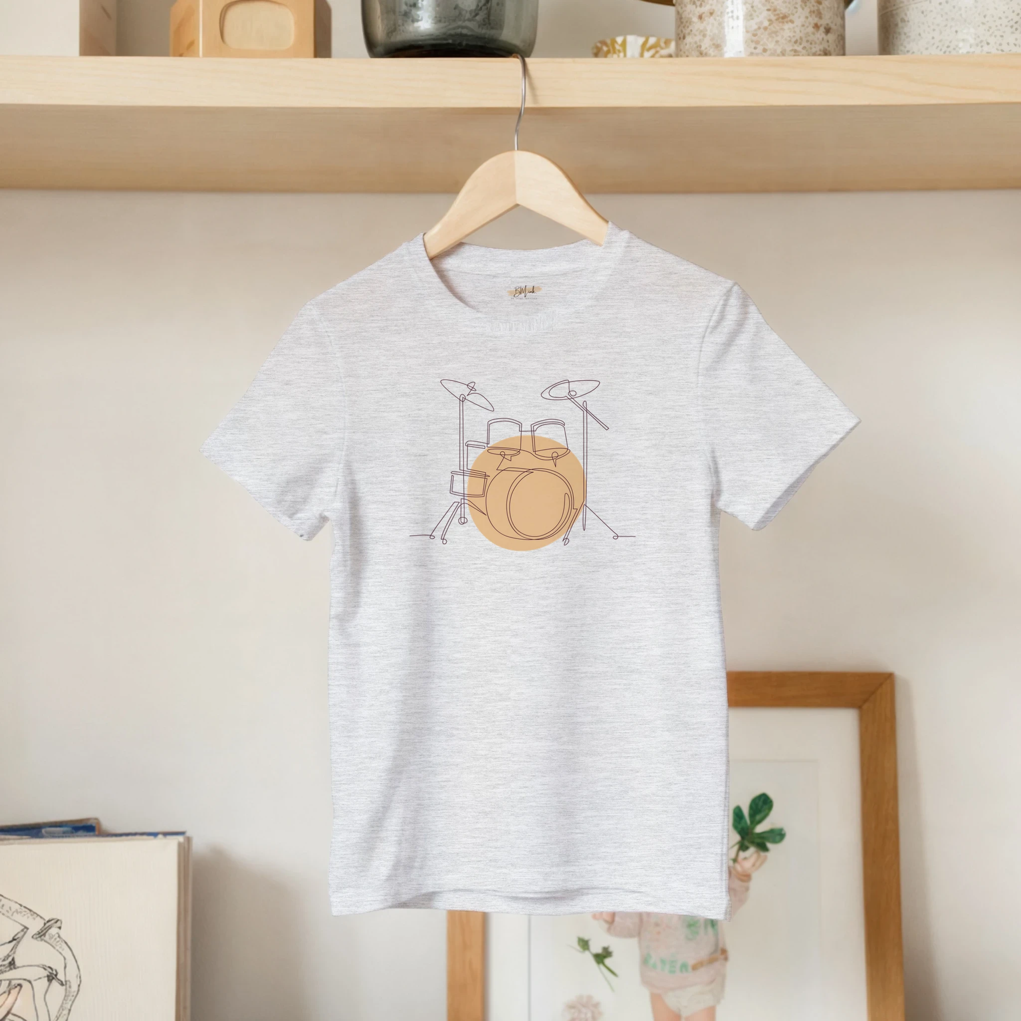 Kids T-Shirt · Drum Set (Light) Ash - BM ink.