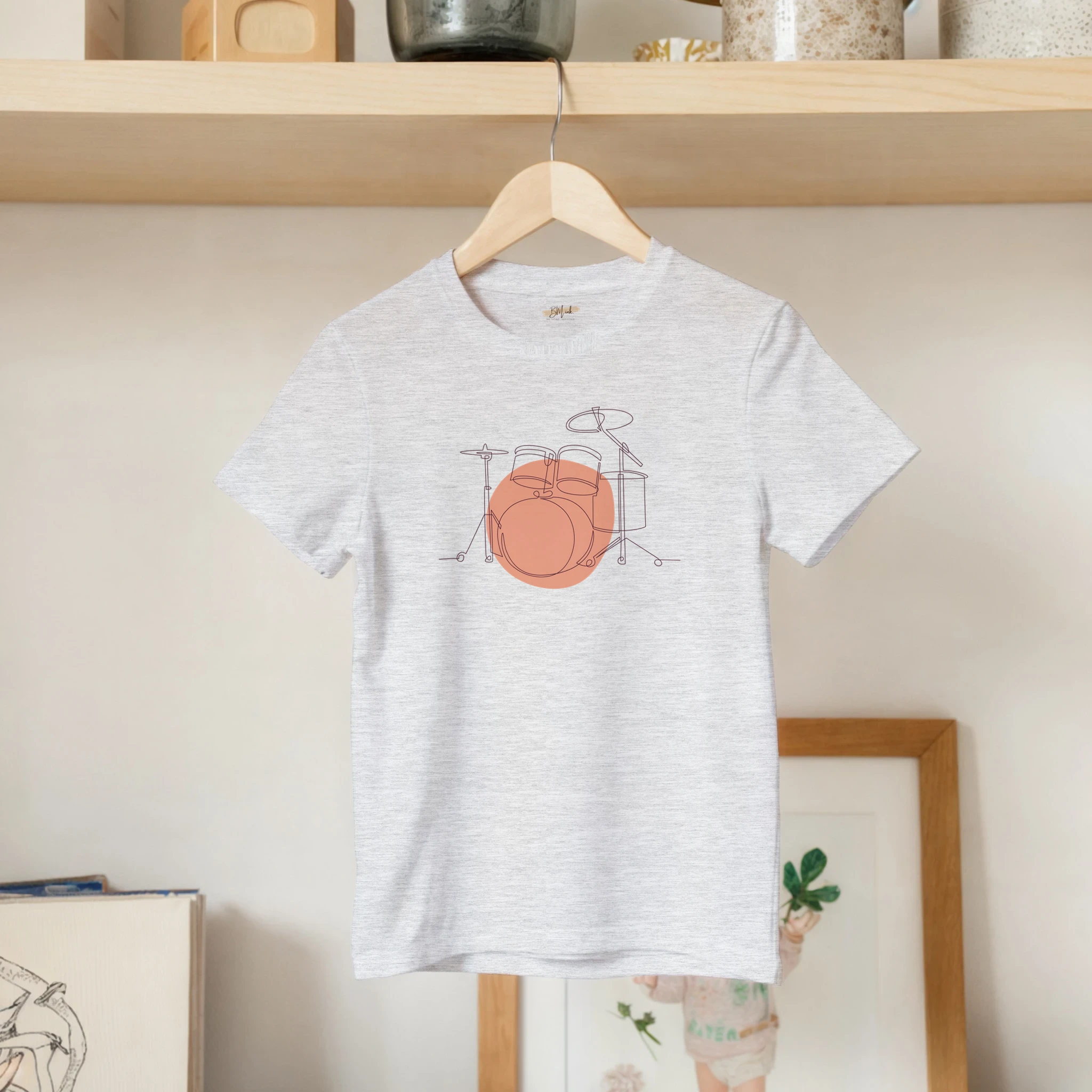 Kids T-Shirt · Drum Set (Bold) Ash - BM ink.