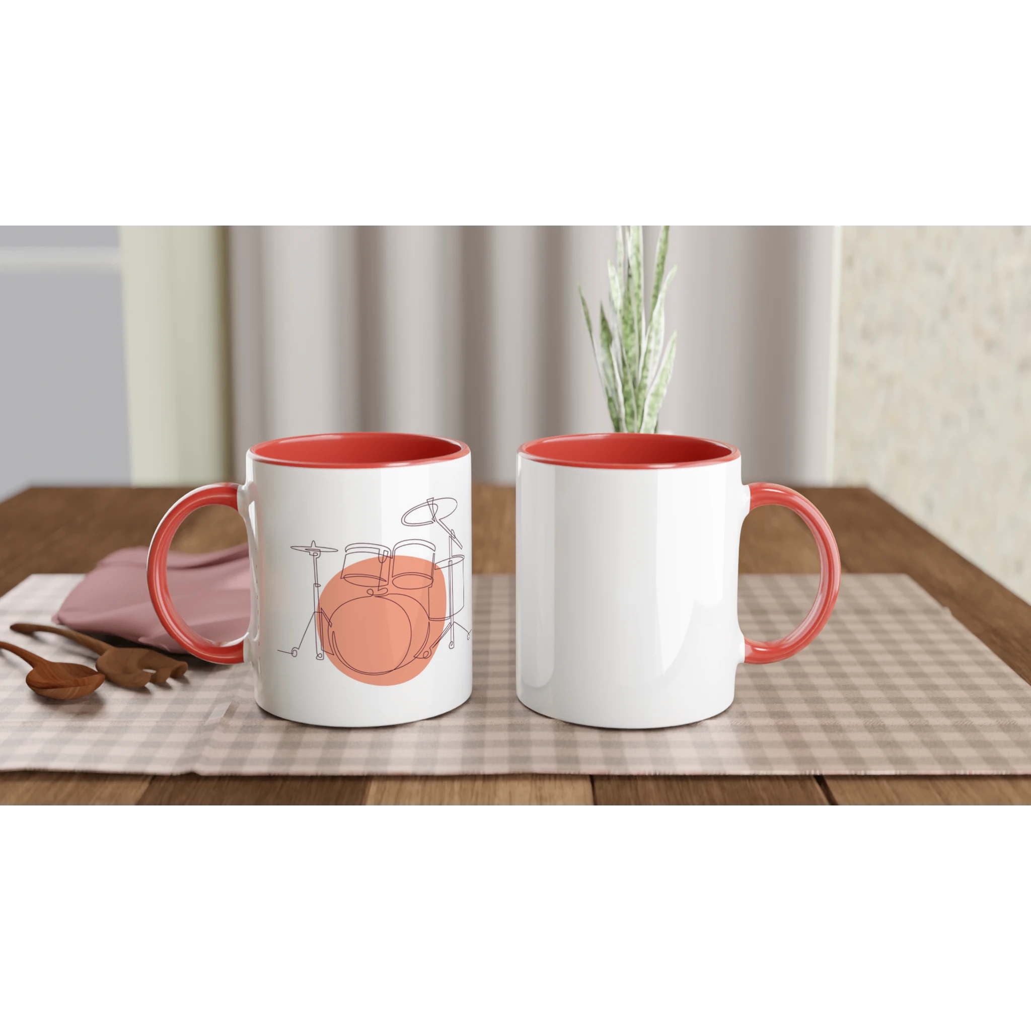 Ceramic Mug · Drum Sets Ceramic Red Bold Left - BM ink.