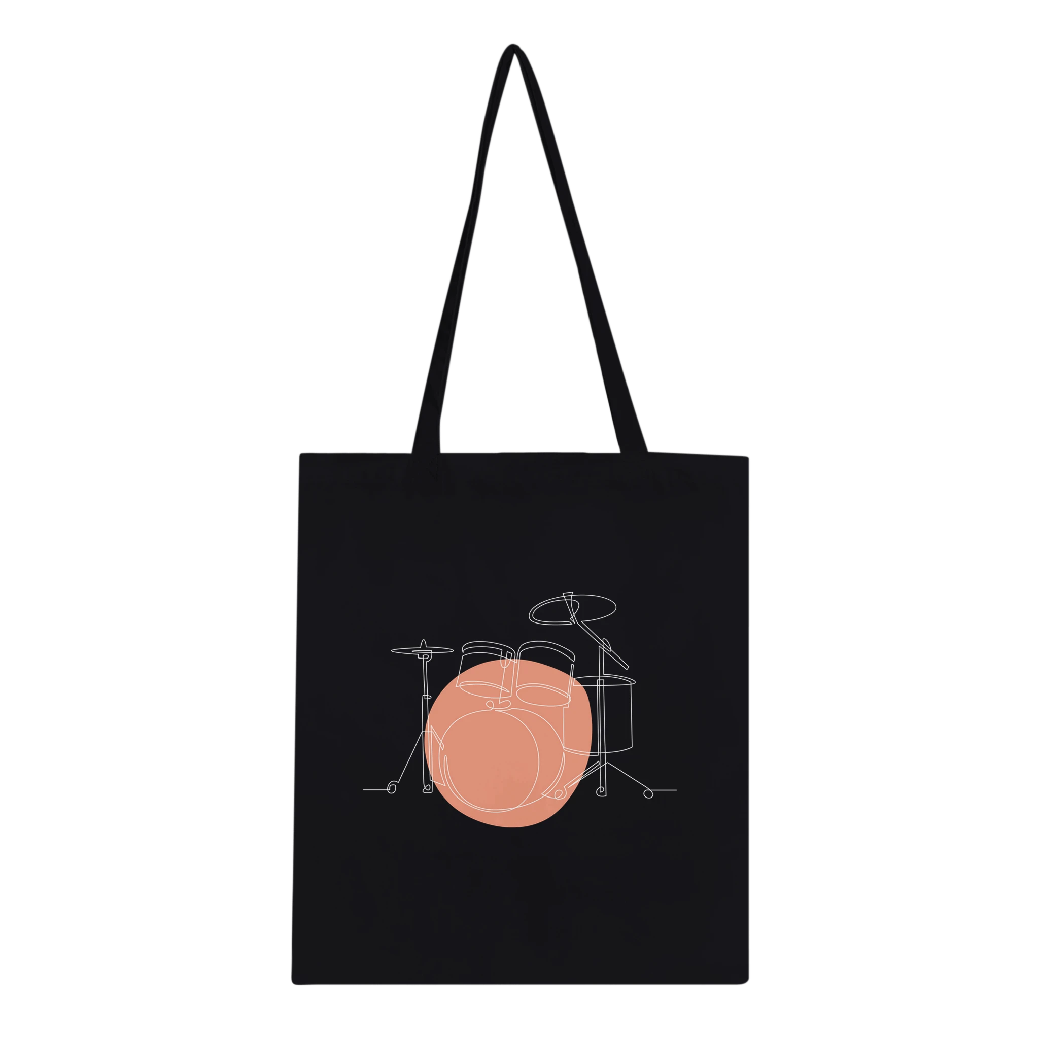 Tote Bag · Drum Set (Bold) Black - BM ink.