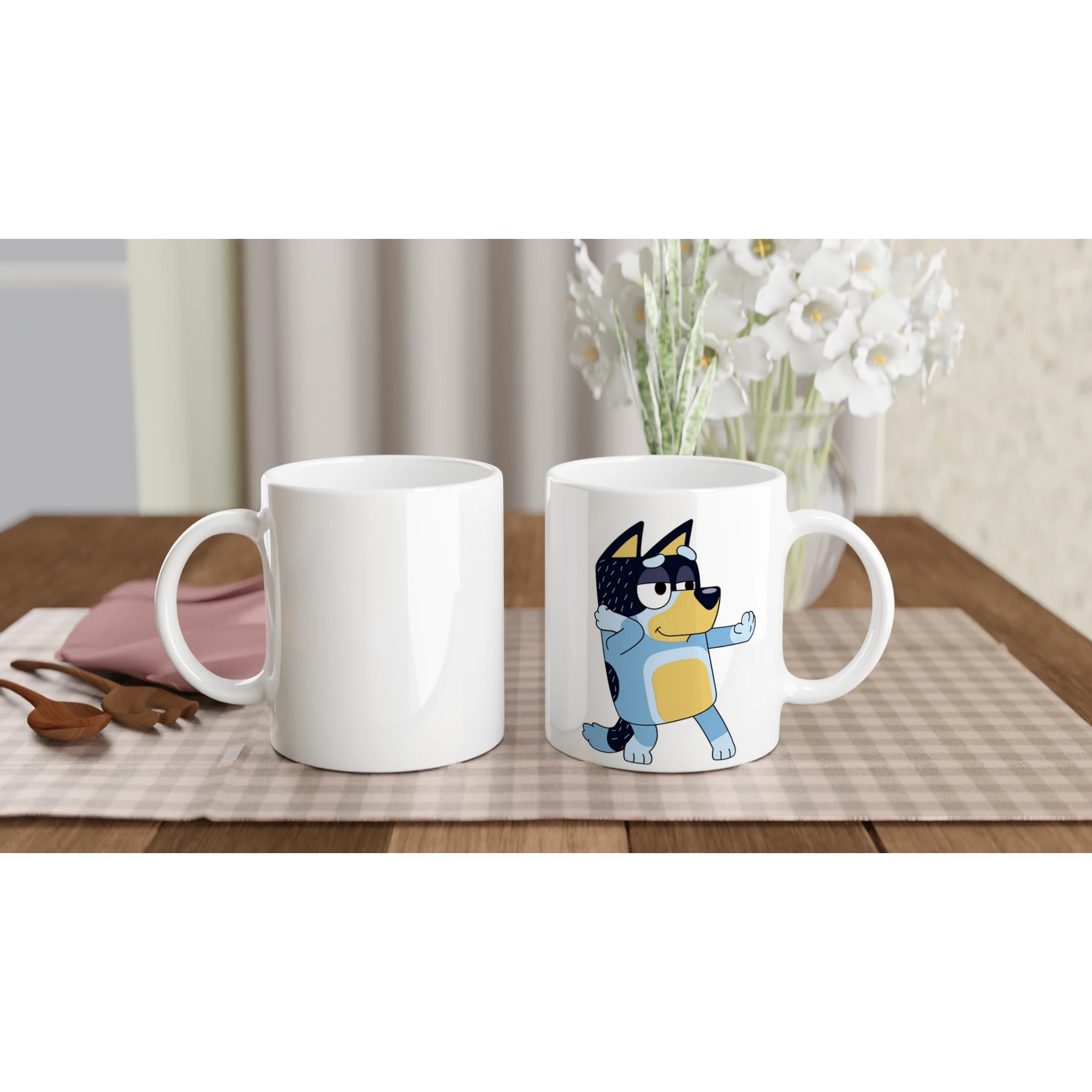 Ceramic Mug · Bluey's Dad Bandit Ceramic White Bandit Right - BM ink.