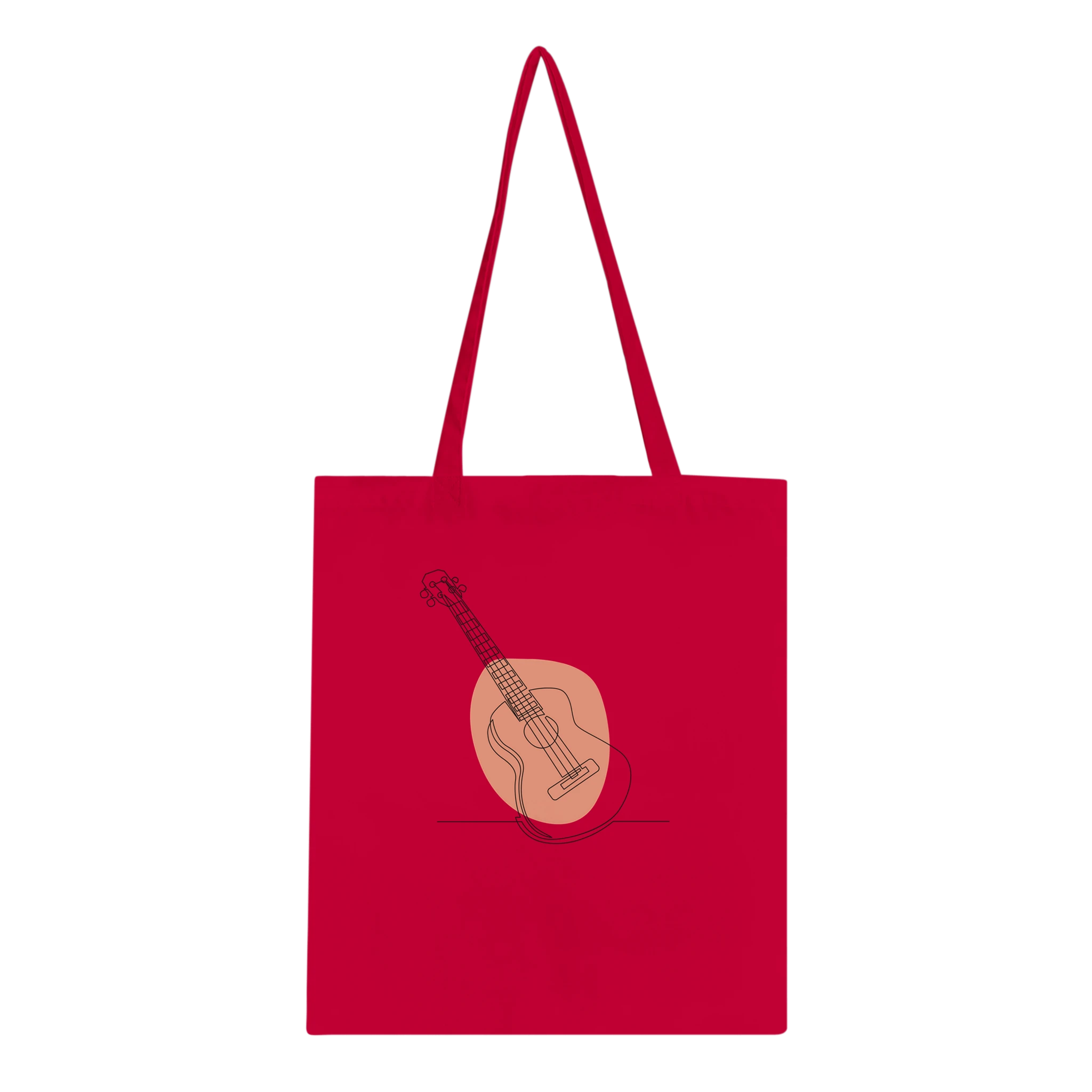 Tote Bag · Acoustic Guitar (Bold) Red - BM ink.