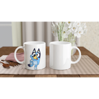 Ceramic Mug · Bluey Ceramic White Bluey Left - BM ink.
