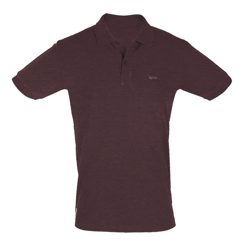 love. · Embroidered Men Polo Shirt Heather Oxblood - BM ink.