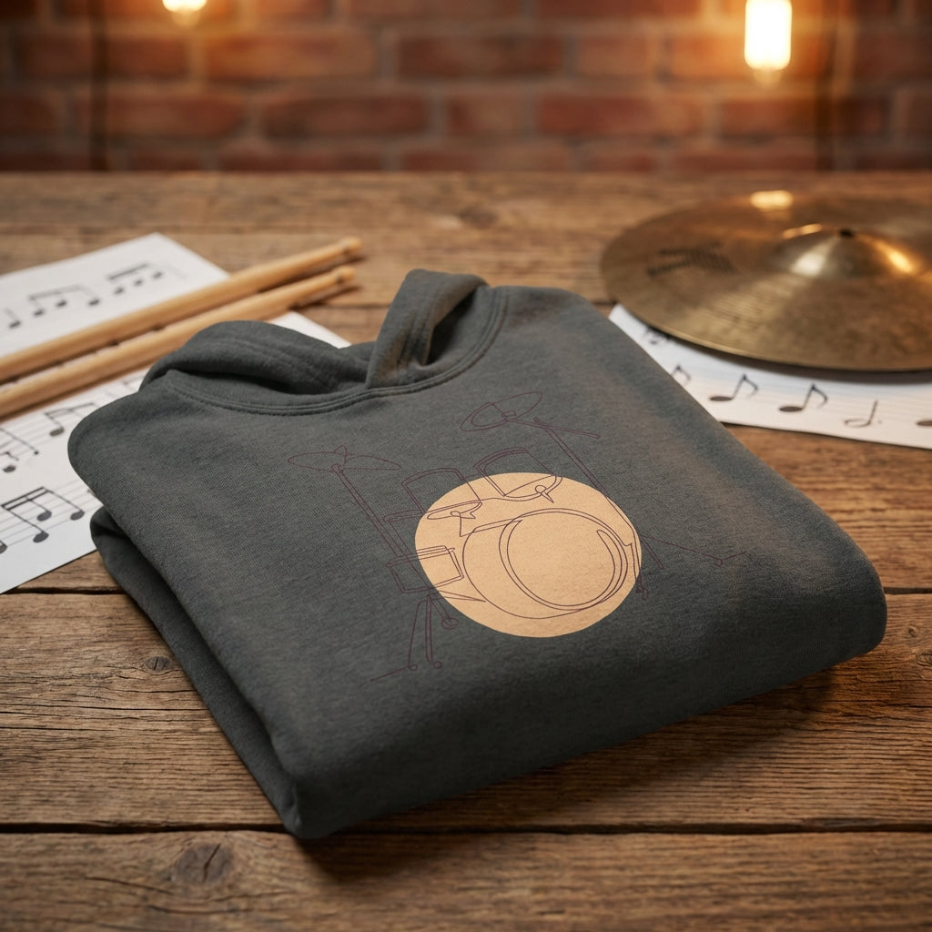 Kids Hoodie · Drum Set (Light) Grey Melange - BM ink.