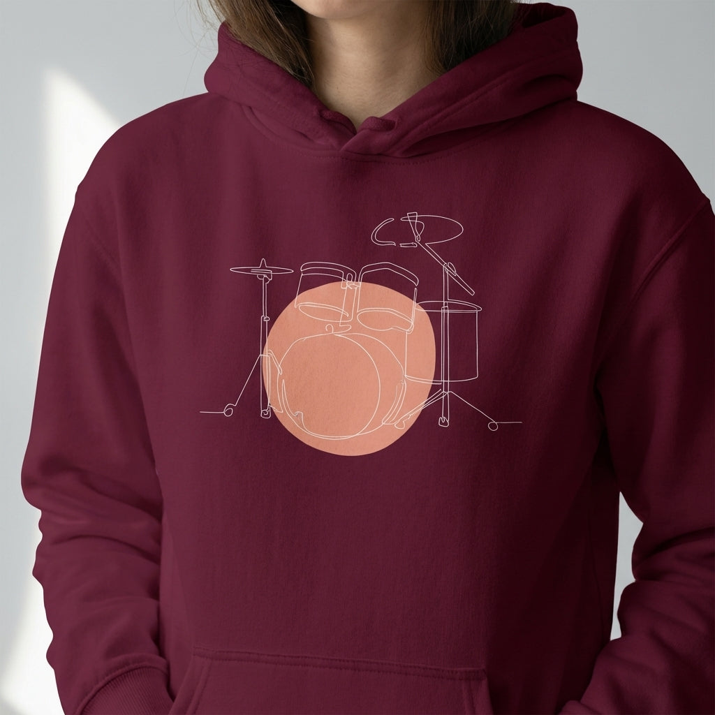 Adult Hoodie · Drum Sets Maroon Bold - BM ink.
