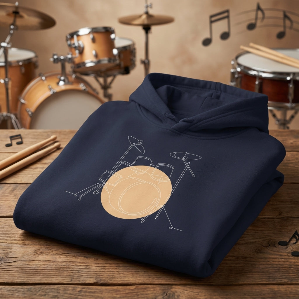 Kids Hoodie · Drum Set (Light) French Navy - BM ink.