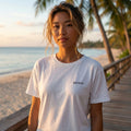 peace. · Embroidered Adult T-Shirt White - BM ink.