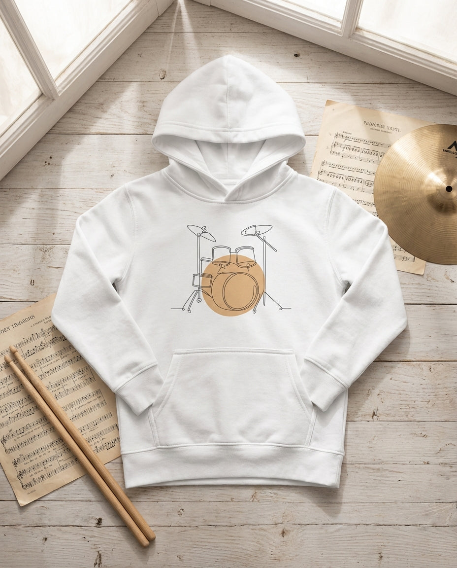 Kids Hoodie · Drum Set (Light) - BM ink.