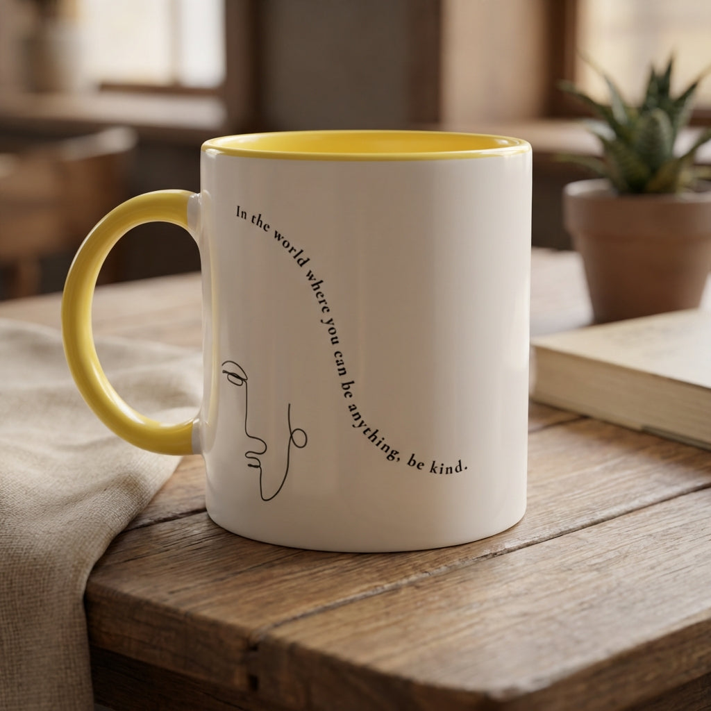 Choose Kindness · Ceramic Mug Ceramic Yellow Left - BM ink.